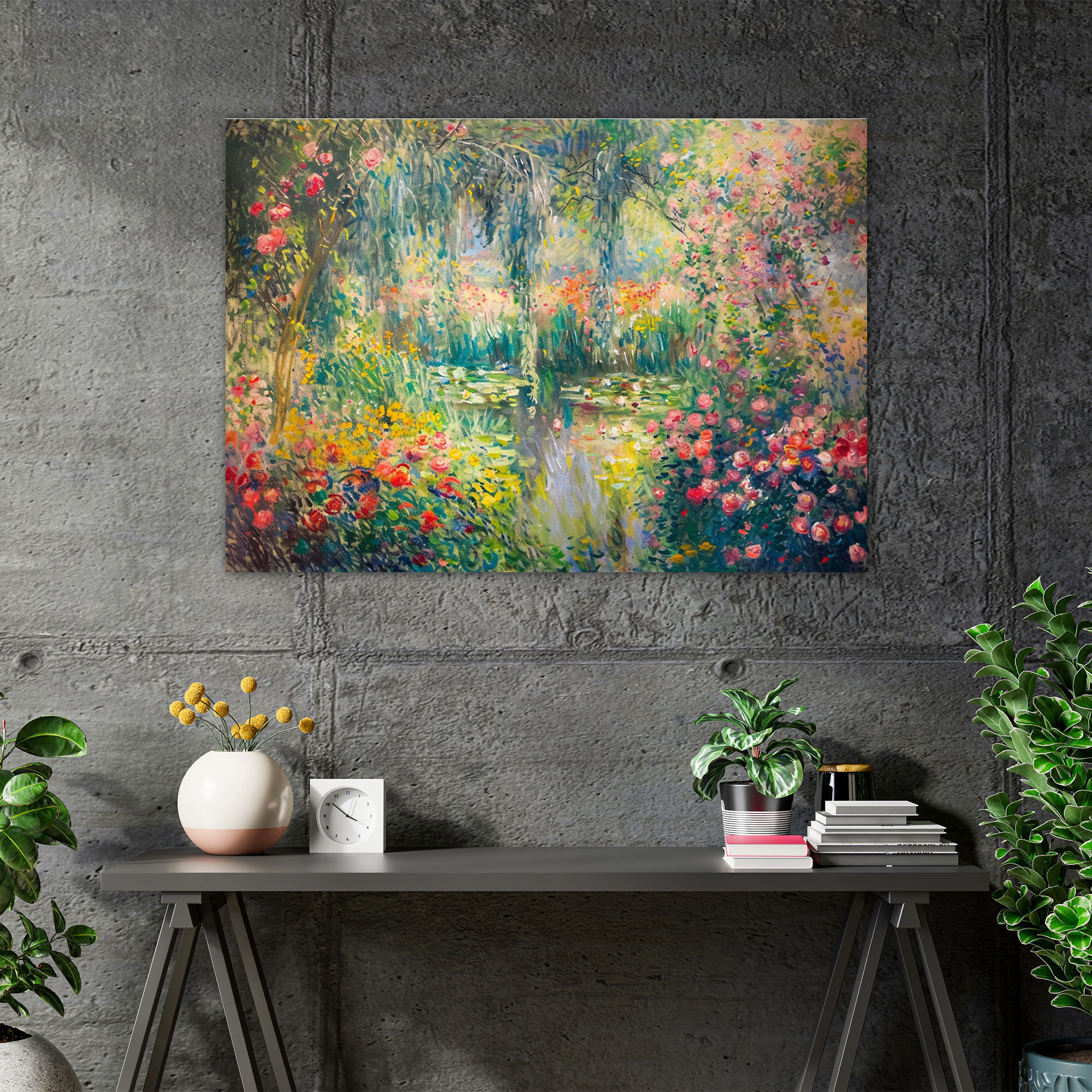 Çiçeklerle Dolu Rüya Bahçesi Manzarası Claude Monet Kanvas Tablo - Claude Monet Kanvas Duvar Dekorasyonu Duvar Sanatı
