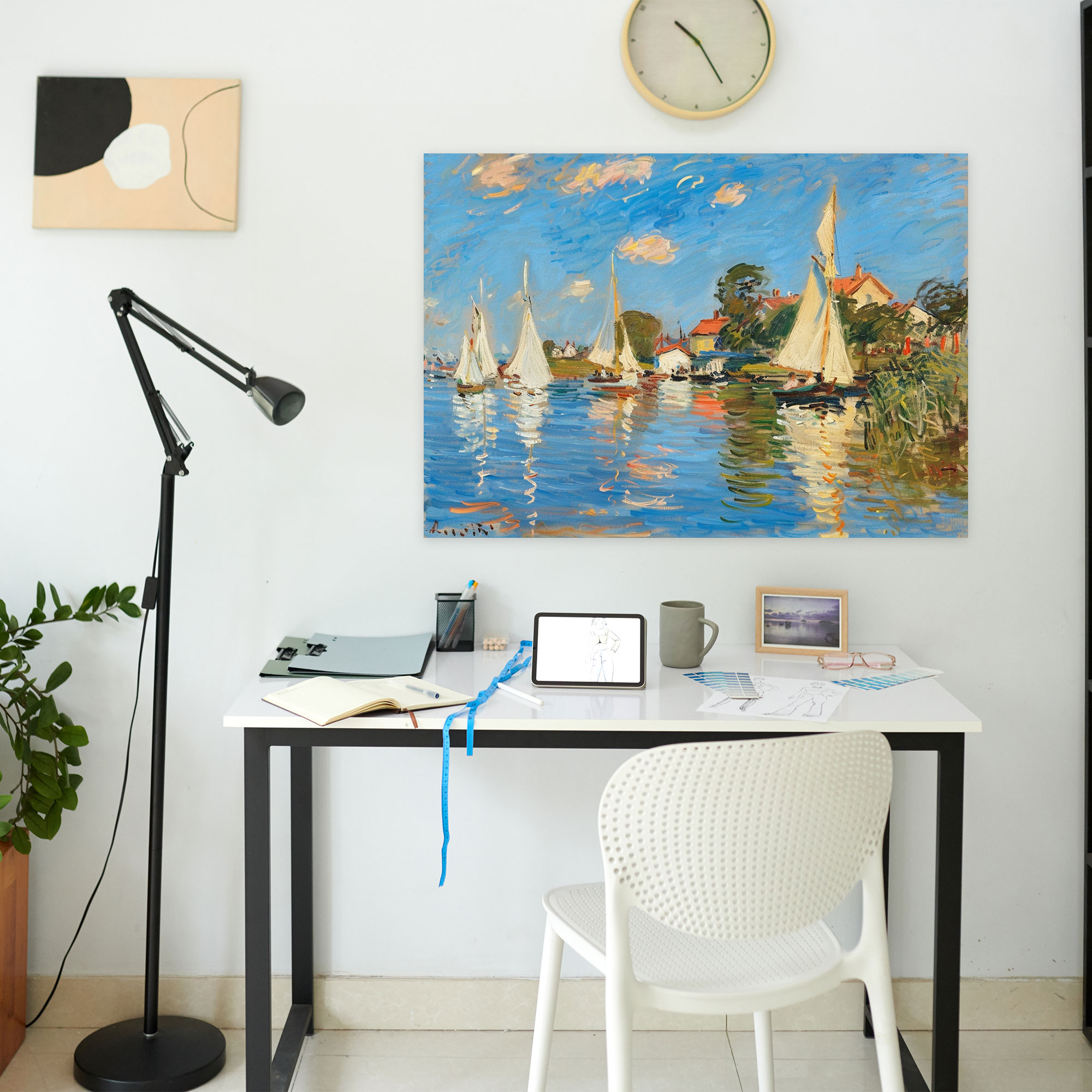 Sailboats At Argenteuil Claude Monet Wall Art - Claude Monet, Canvas, Wall Decoration, Wall Art