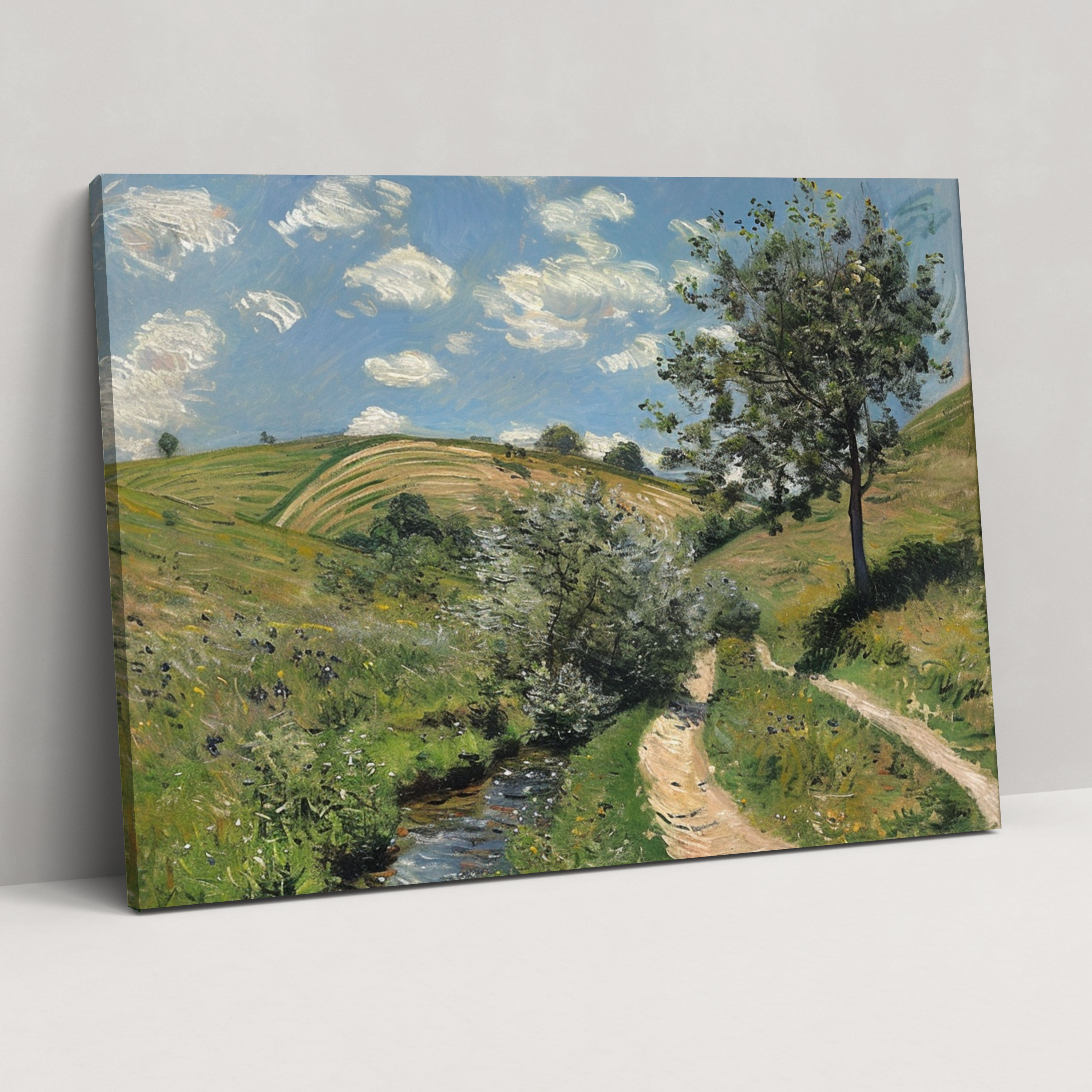 Claude Monet Countryside River Canvas Print - Claude Monet, Home Decoration, Canvas, Wall Decoration