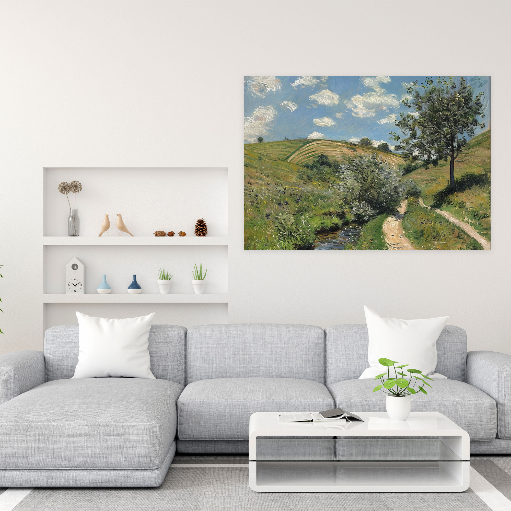 Claude Monet Countryside River Canvas Print - Claude Monet, Home Decoration, Canvas, Wall Decoration