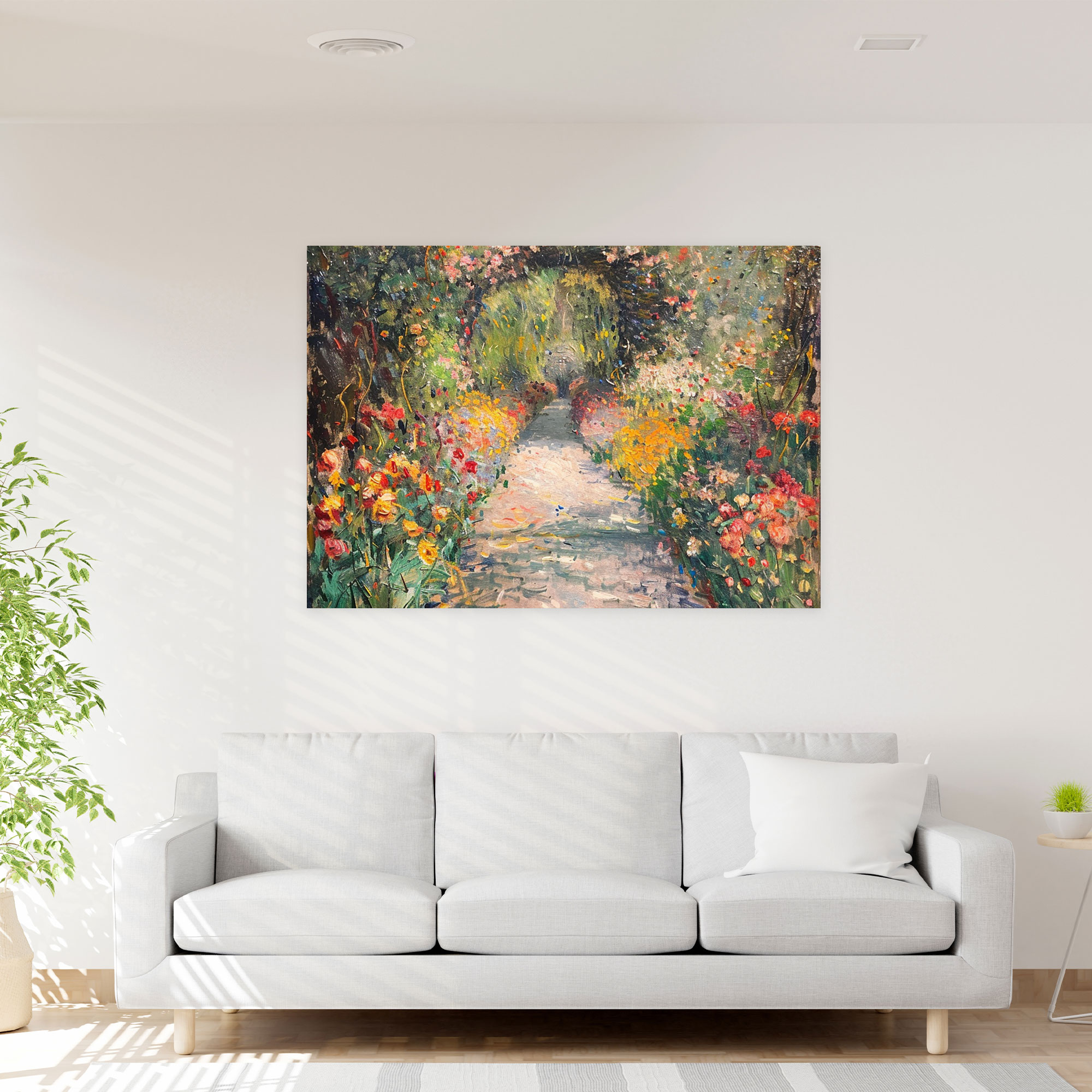Claude Monet Garden Path Flowers Wall Decoration - Claude Monet, Canvas Wall Art, Canvas, Wall Decoration