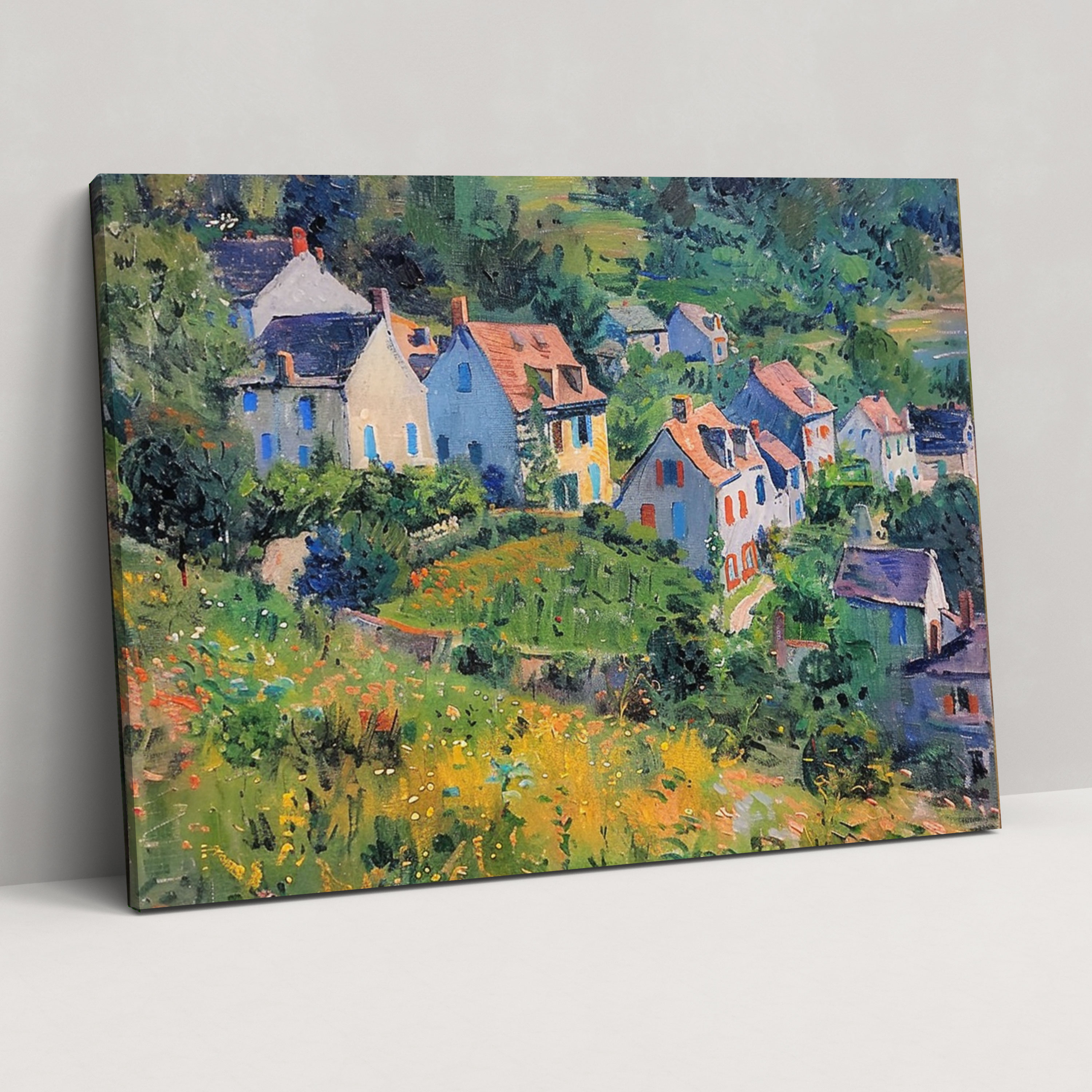 Claude Monet Colorful Village Canvas Print - Claude Monet, Claude Monet, Wall Art, Home Decoration