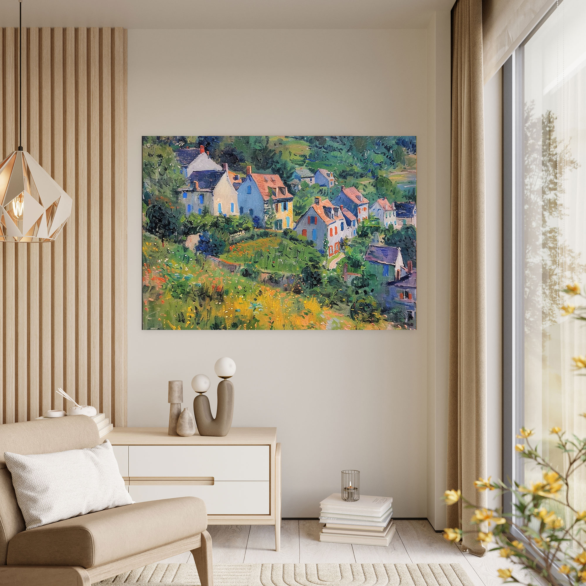 Claude Monet Colorful Village Canvas Print - Claude Monet, Claude Monet, Wall Art, Home Decoration