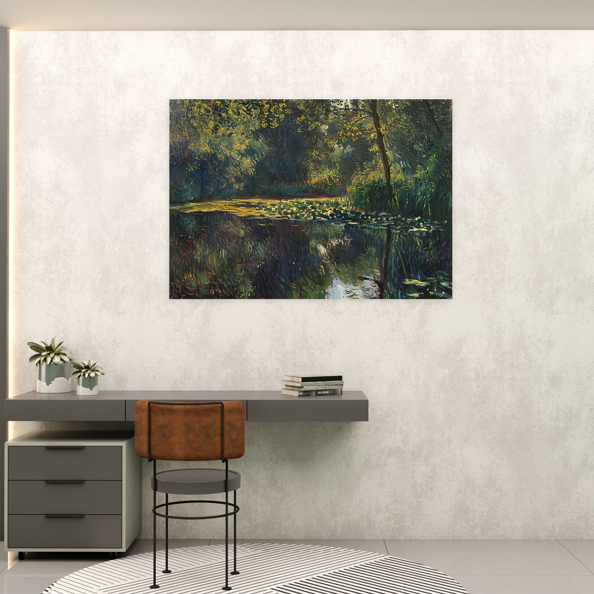 Claude Monet River Reflection Wall Art - Claude Monet, Home Decoration, Canvas Wall Art, Wall Decoration