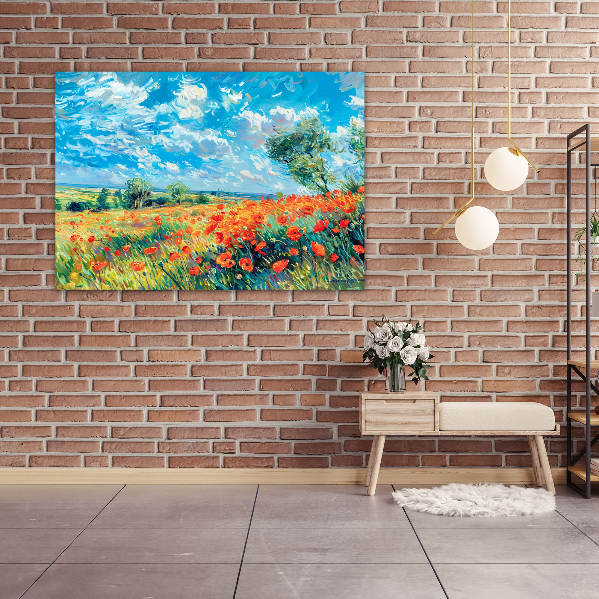 Bright Poppy Field Claude Monet Wall Decoration - Claude Monet, Canvas, Claude Monet, Home Decoration