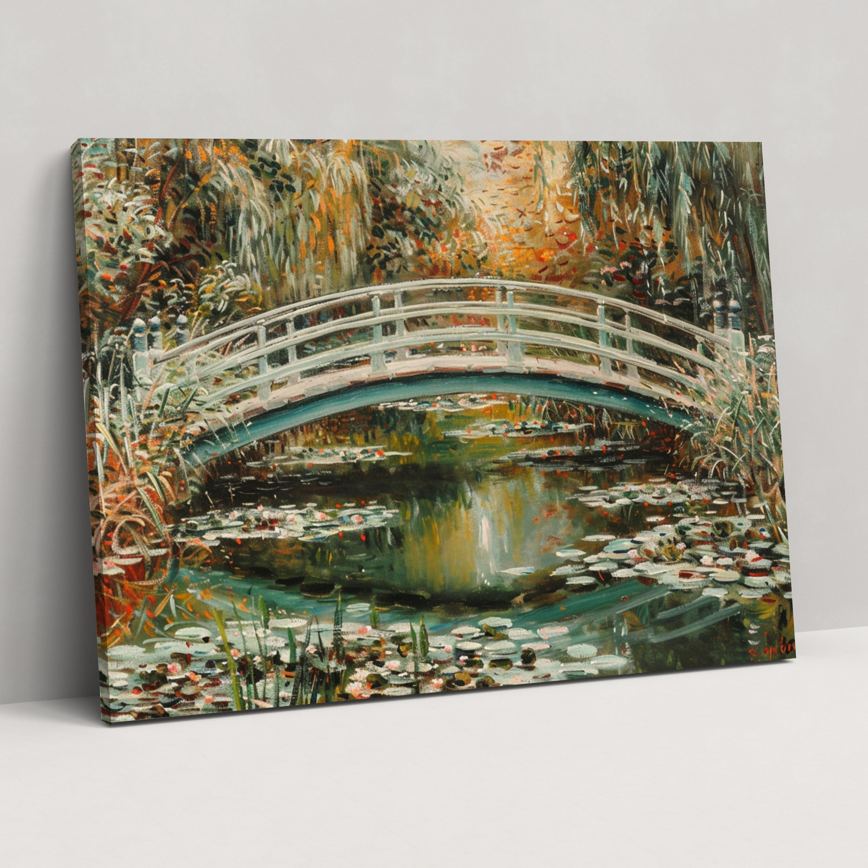 Japon Köprüsü Claude Monet Duvar Dekorasyonu - Claude Monet Kanvas Tablo Sanatı Duvar Dekorasyonu