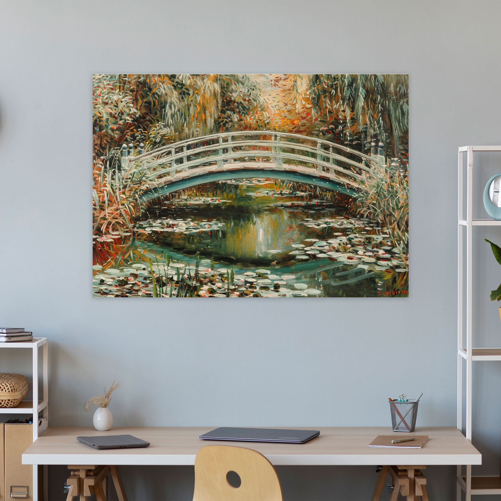 Japon Köprüsü Claude Monet Duvar Dekorasyonu - Claude Monet Kanvas Tablo Sanatı Duvar Dekorasyonu