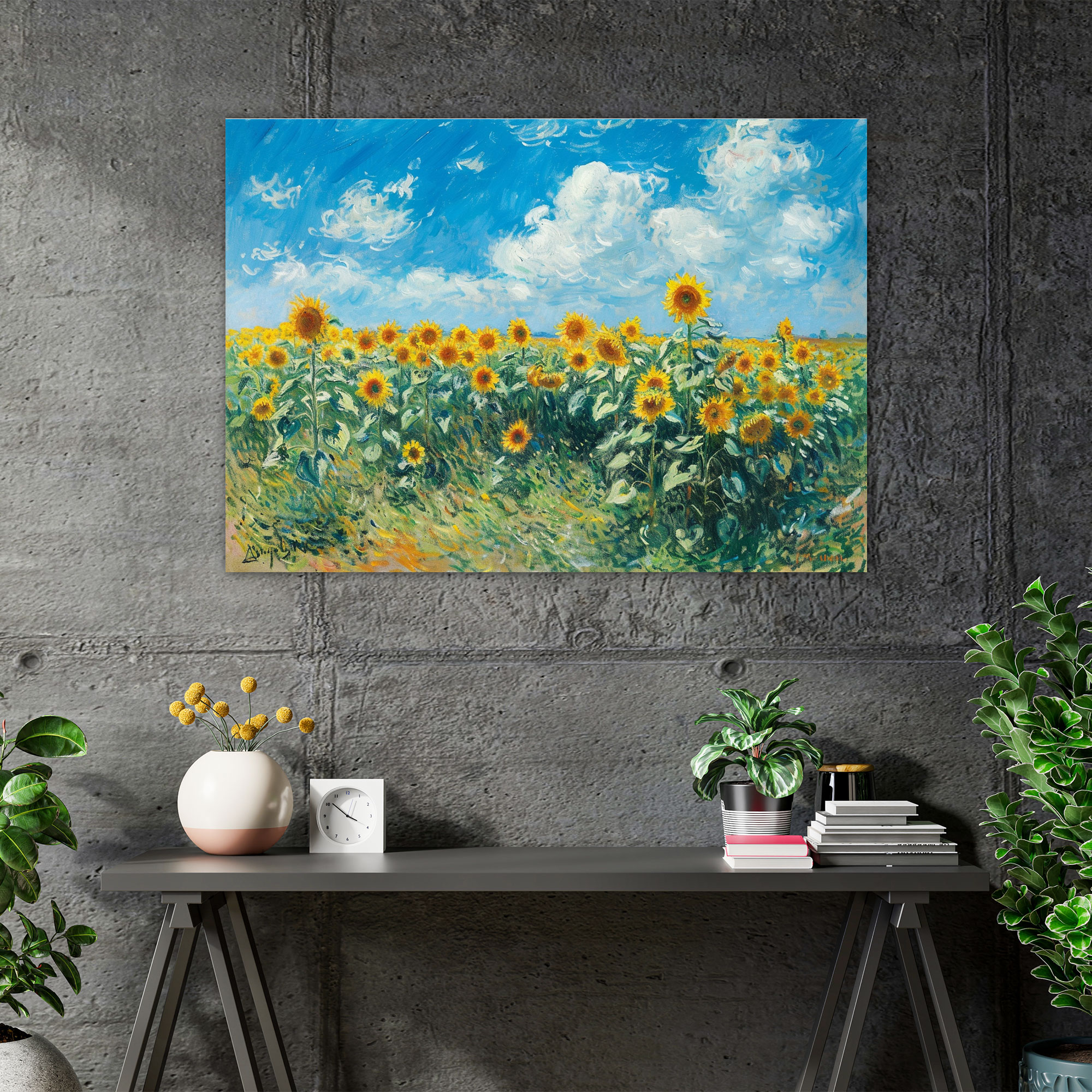 Ayçiçek Tarlası Claude Monet Kanvas Tablo - Claude Monet Kanvas Duvar Sanatı Duvar Dekorasyonu