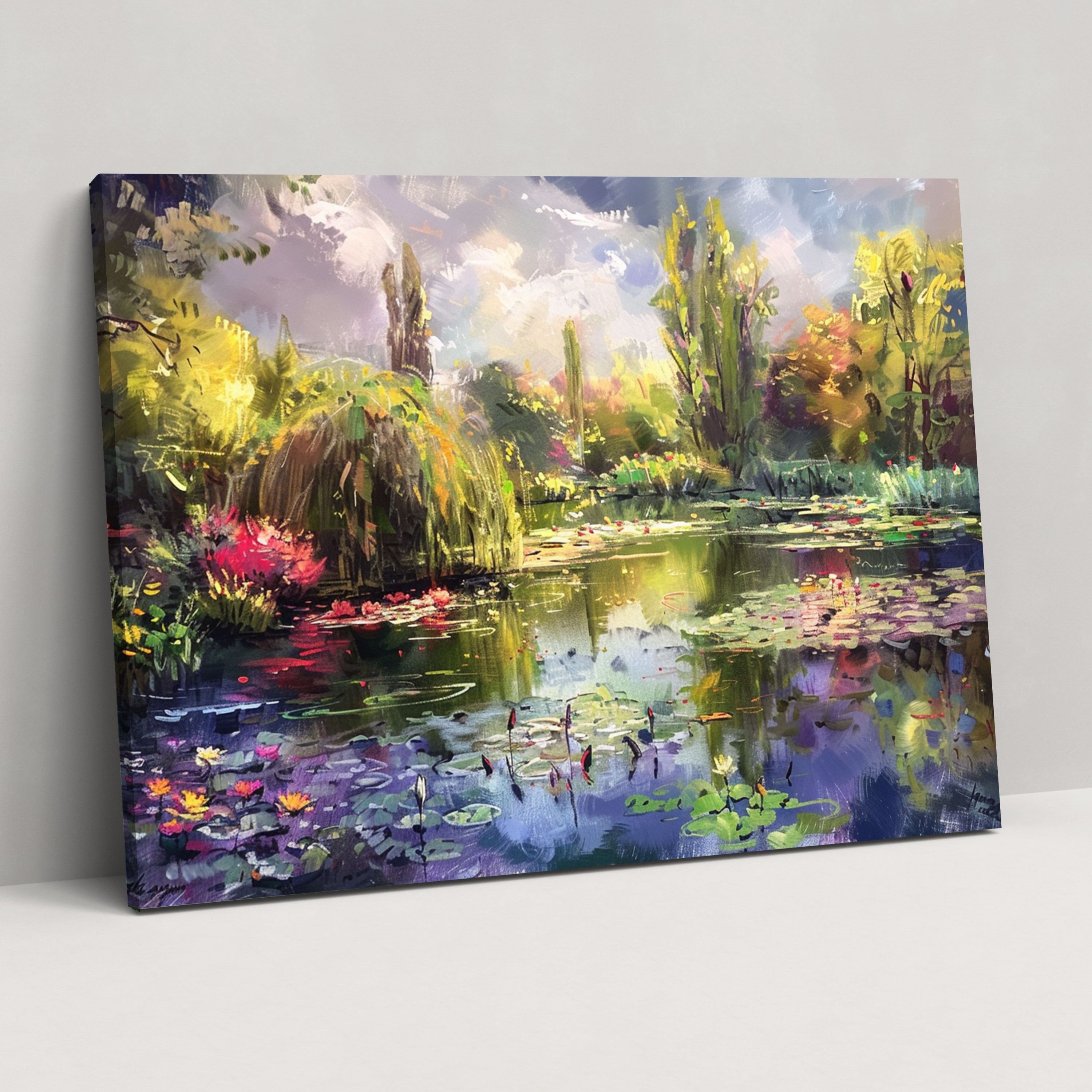 Giverny Bahçelerinde Çiçek Açan Claude Monet Duvar Dekorasyonu - Ev Dekorasyonu Kanvas Tablo Sanatı