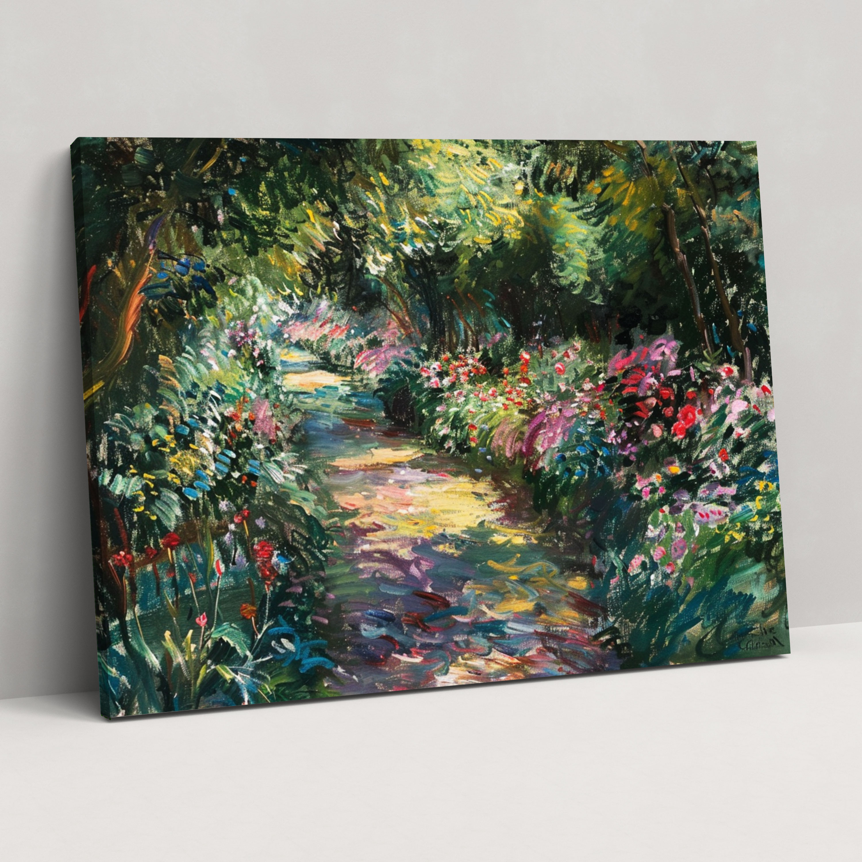 The Artist's Garden At Giverny Wall Decoration - Claude Monet, Claude Monet, Canvas, Wall Decoration