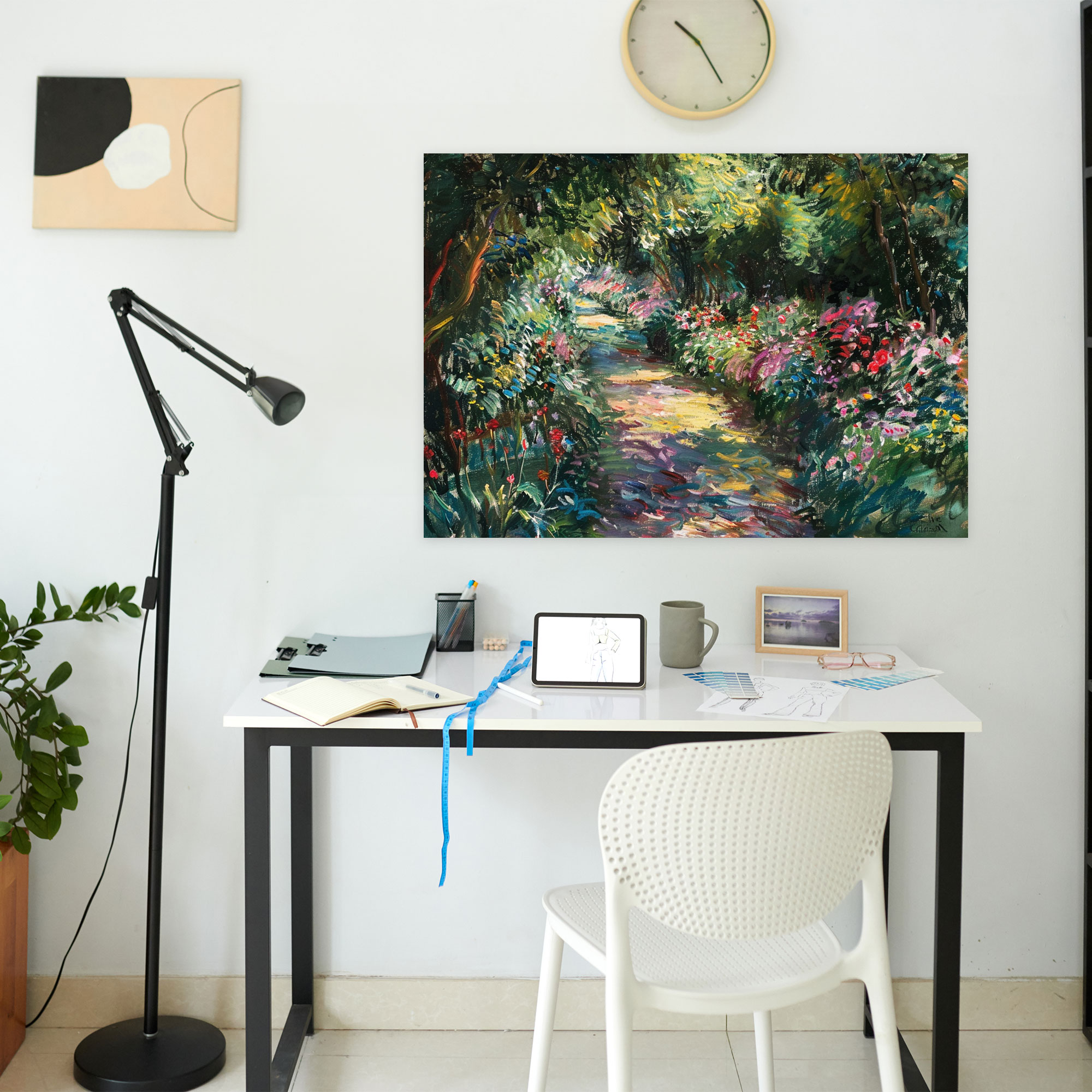 The Artist's Garden At Giverny Wall Decoration - Claude Monet, Claude Monet, Canvas, Wall Decoration