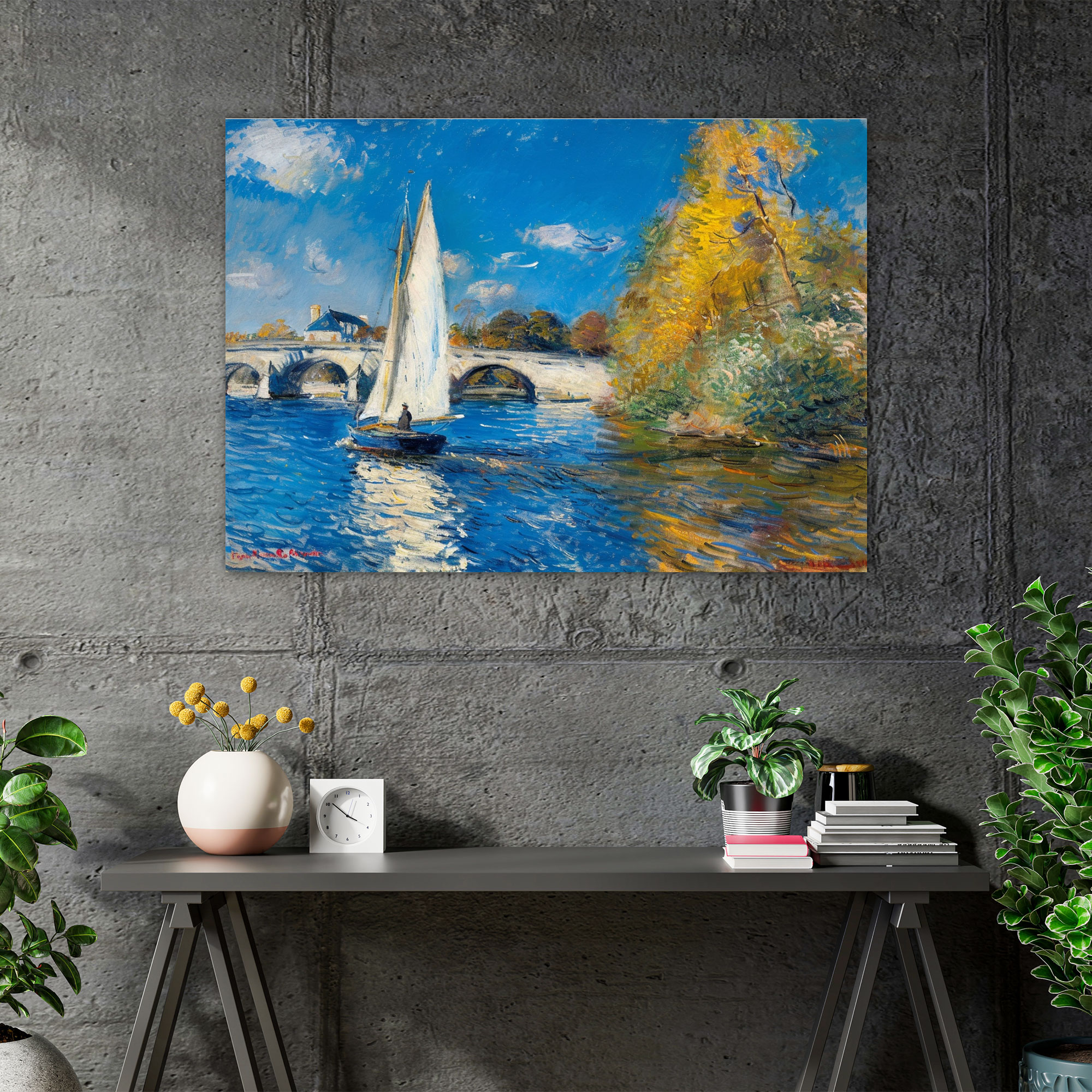 Argenteuil'deki Köprü Duvar Süsü - Claude Monet Kanvas Tablo Duvar Sanatı