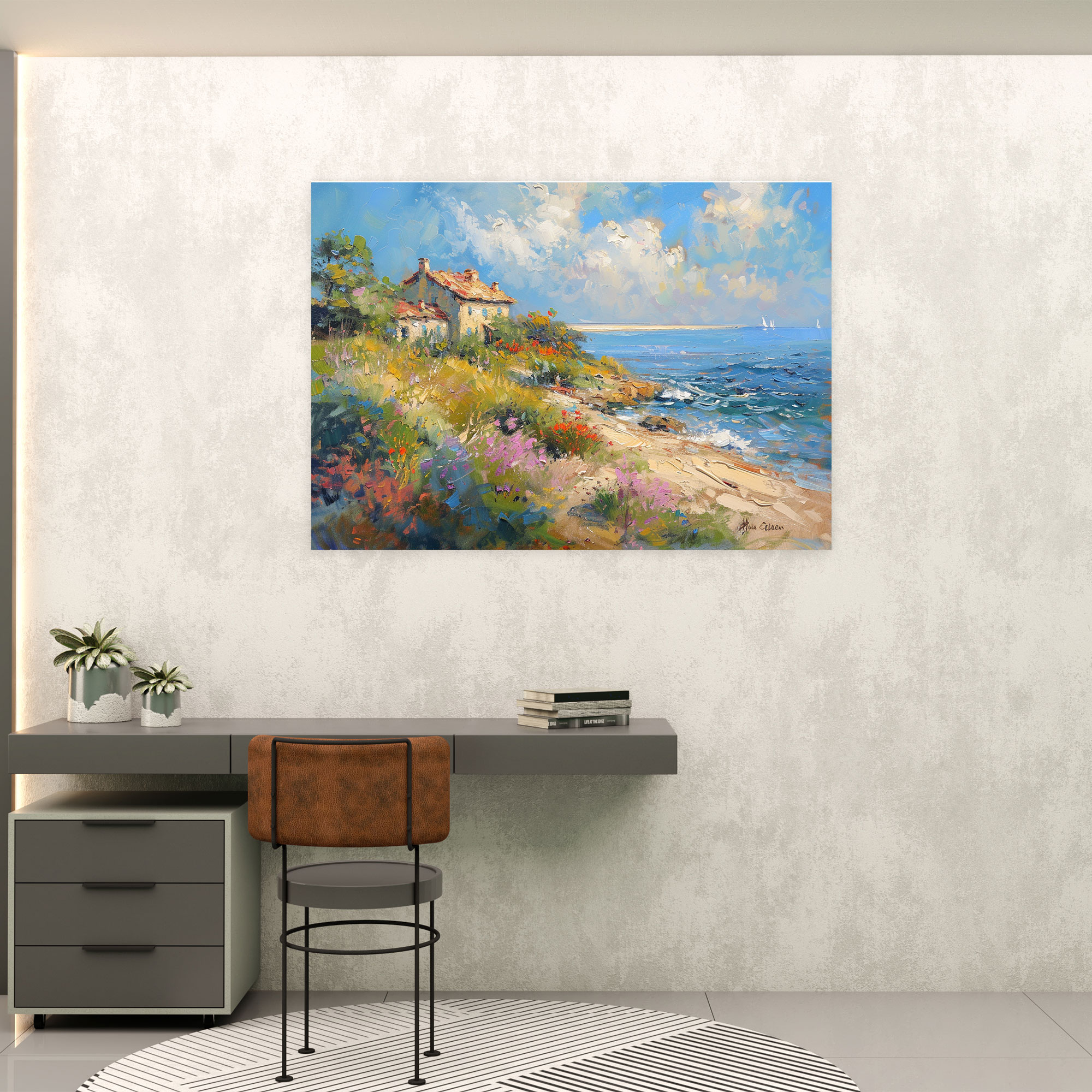 Kıyı Manzaralı Monet Duvar Dekorasyonu - Claude Monet Ev Dekorasyonu Duvar Dekorasyonu Kanvas Tablo