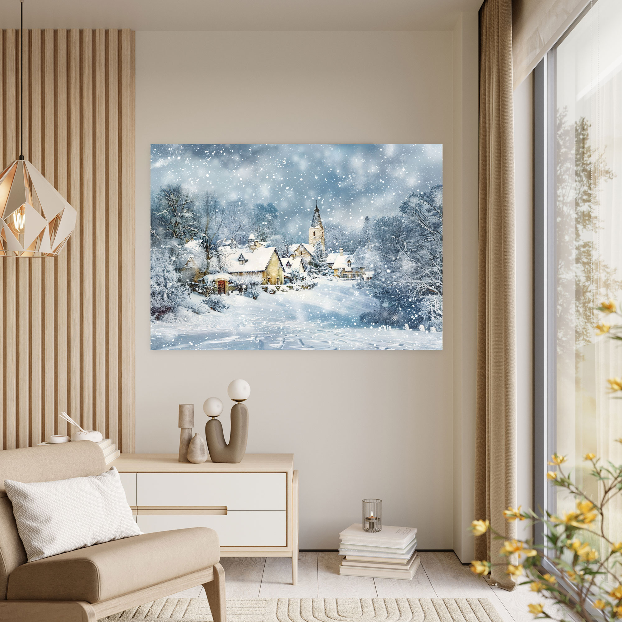 Winter Village Canvas Print - Claude Monet, Canvas Print, Home Decoration, Wall Decoration