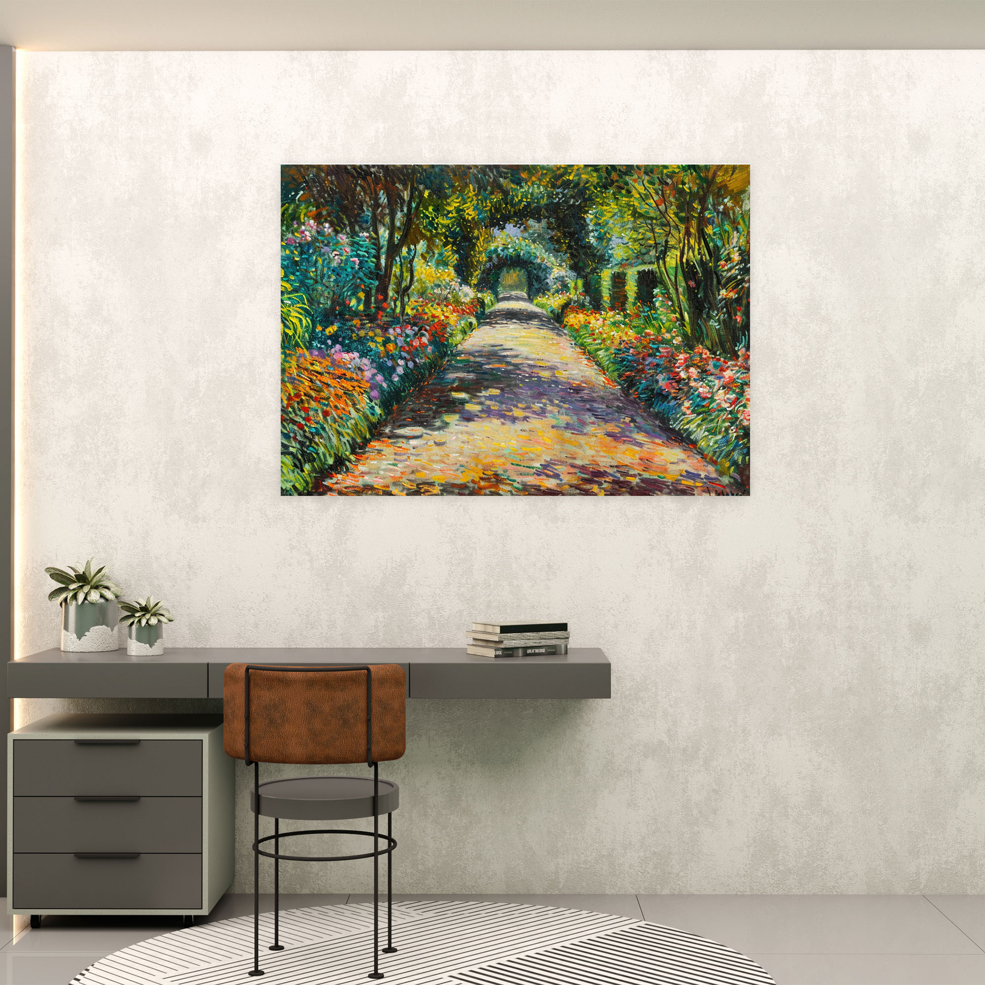Claude Monet Garden Path Canvas Print - Claude Monet, Canvas Wall Art, Canvas, Wall Art