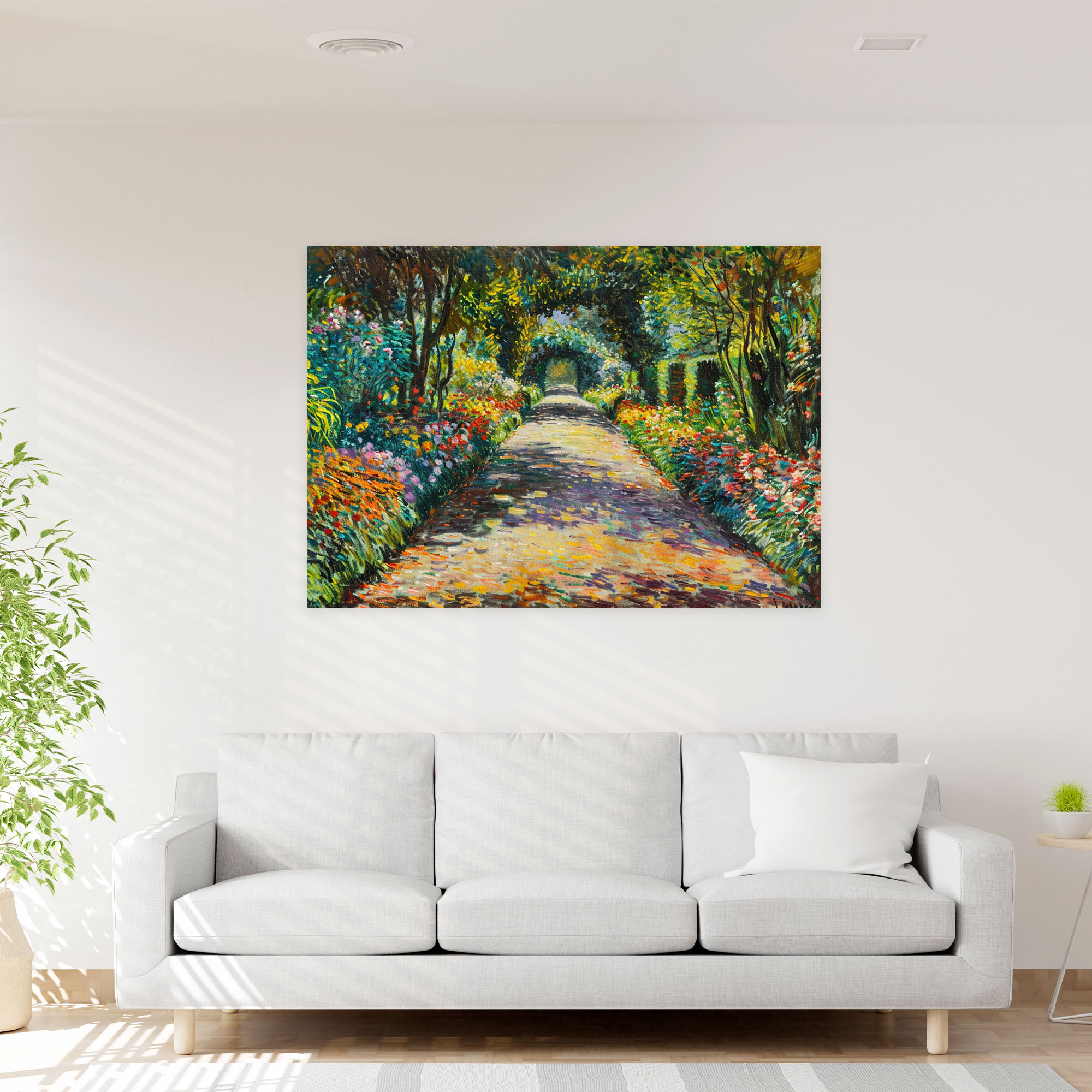 Claude Monet Garden Path Canvas Print - Claude Monet, Canvas Wall Art, Canvas, Wall Art