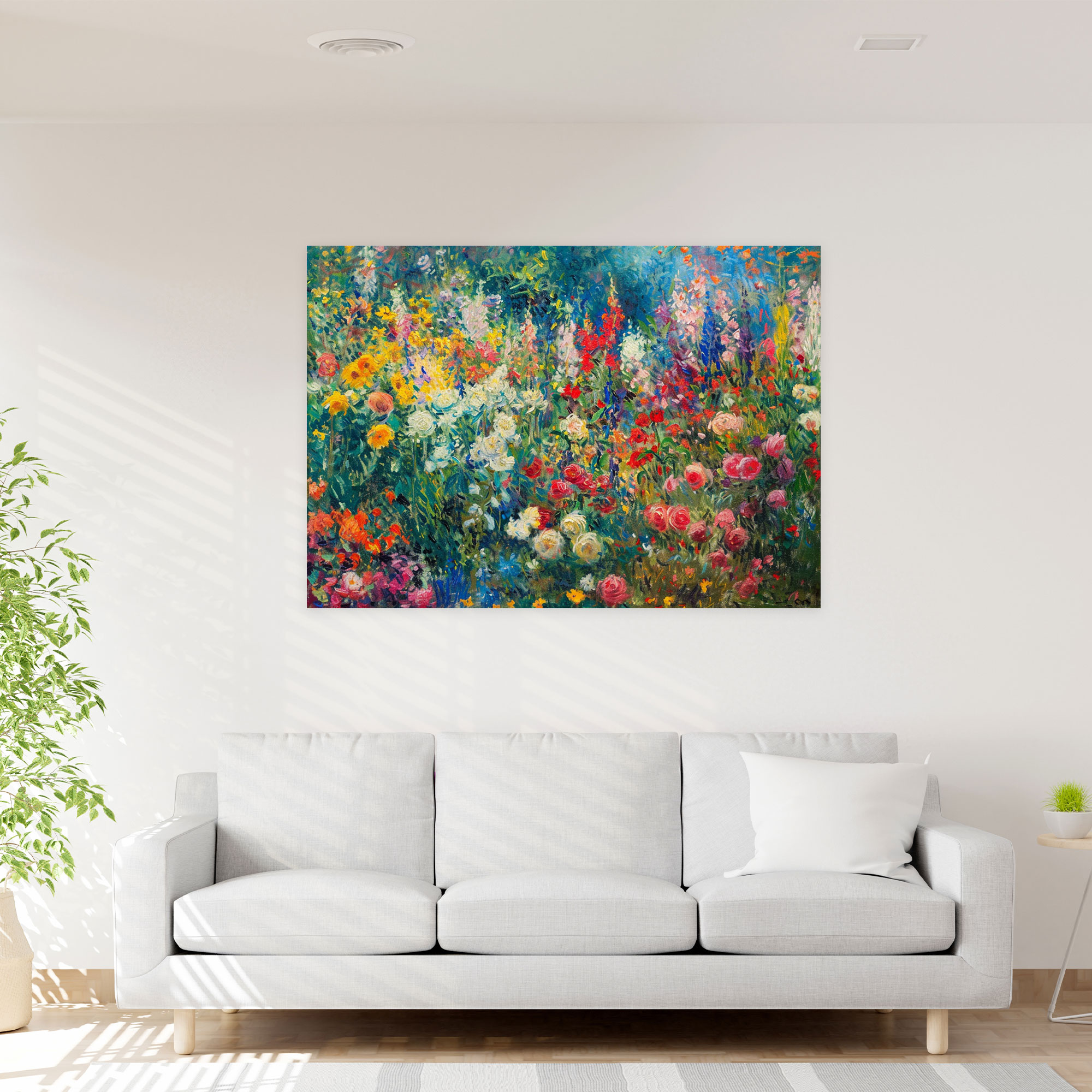 Claude Monet Çiçek Bahçesi Kanvas Tablo - Claude Monet Kanvas Duvar Sanatı Duvar Dekorasyonu Duvar Sanatı