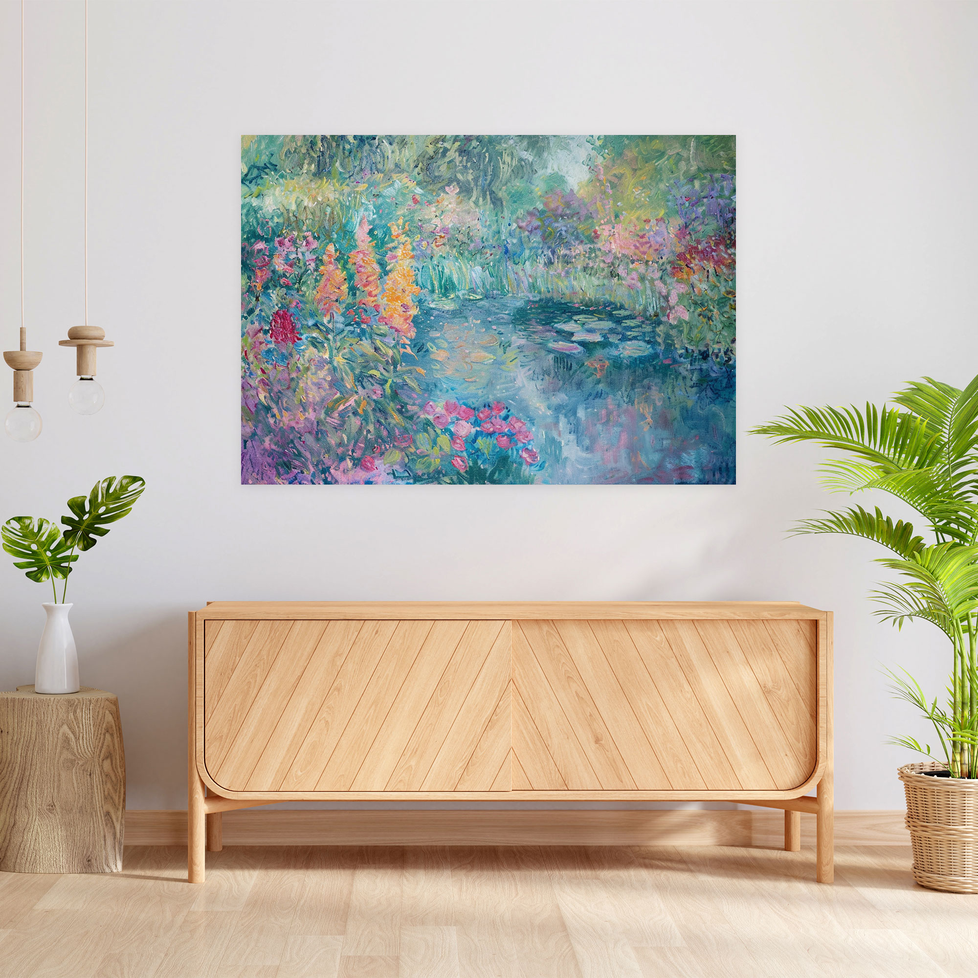 Empresyonist Bahçe Claude Monet Duvar Sanatı - Claude Monet Duvar Sanatı Duvar Dekorasyonu Kanvas Duvar Sanatı