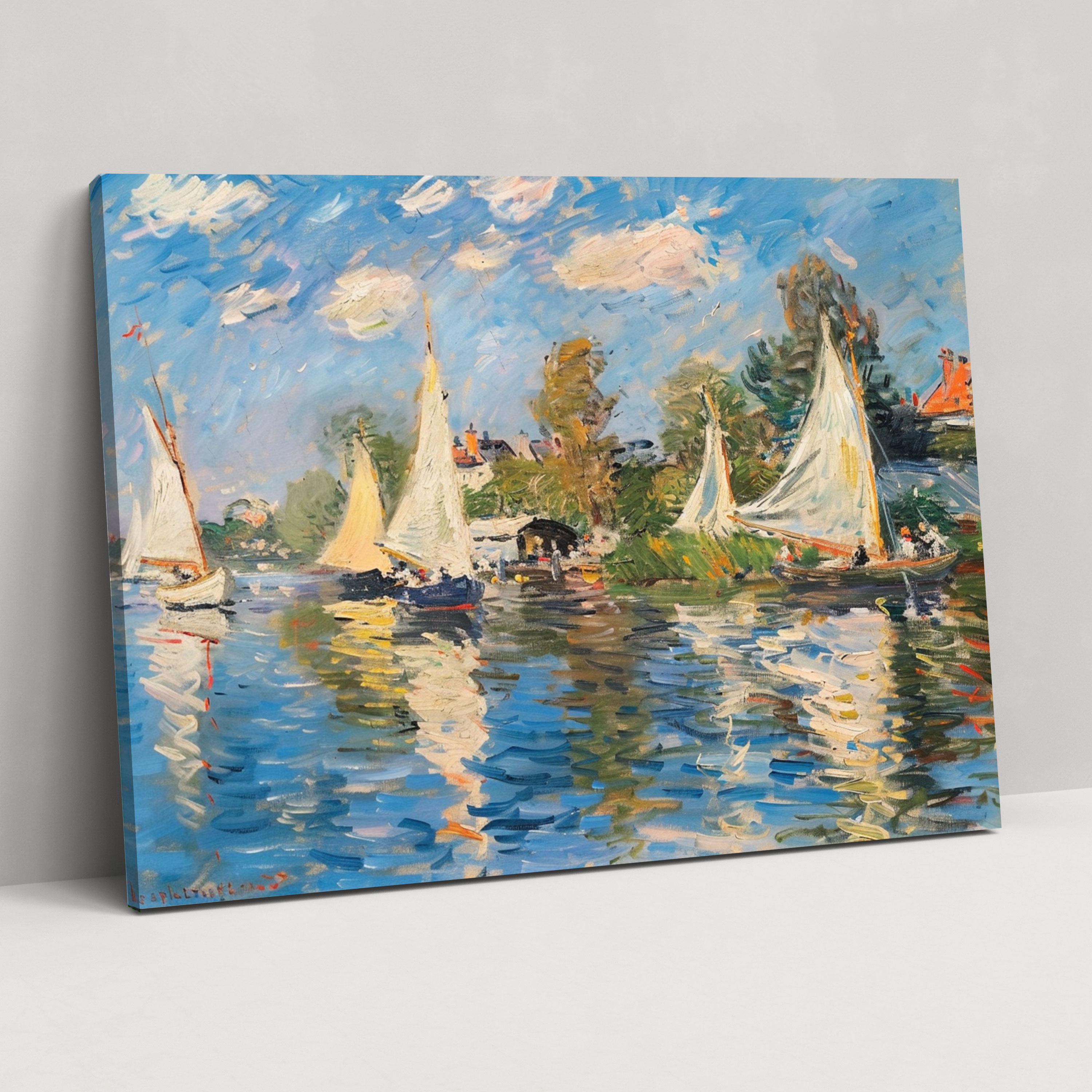 Claude Monet Regatta At Argenteuil Wall Art - Claude Monet, Wall Decoration, Canvas Wall Art, Claude Monet