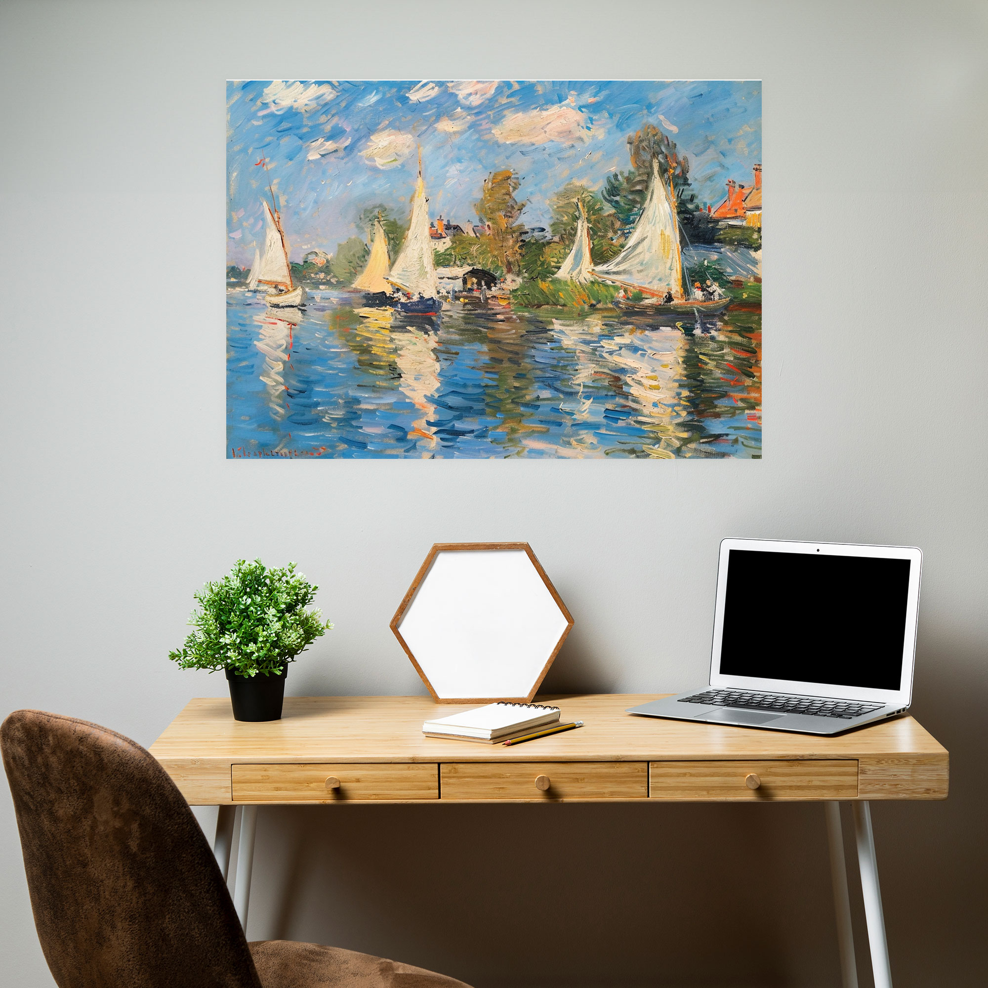 Claude Monet Regatta At Argenteuil Wall Art - Claude Monet, Wall Decoration, Canvas Wall Art, Claude Monet