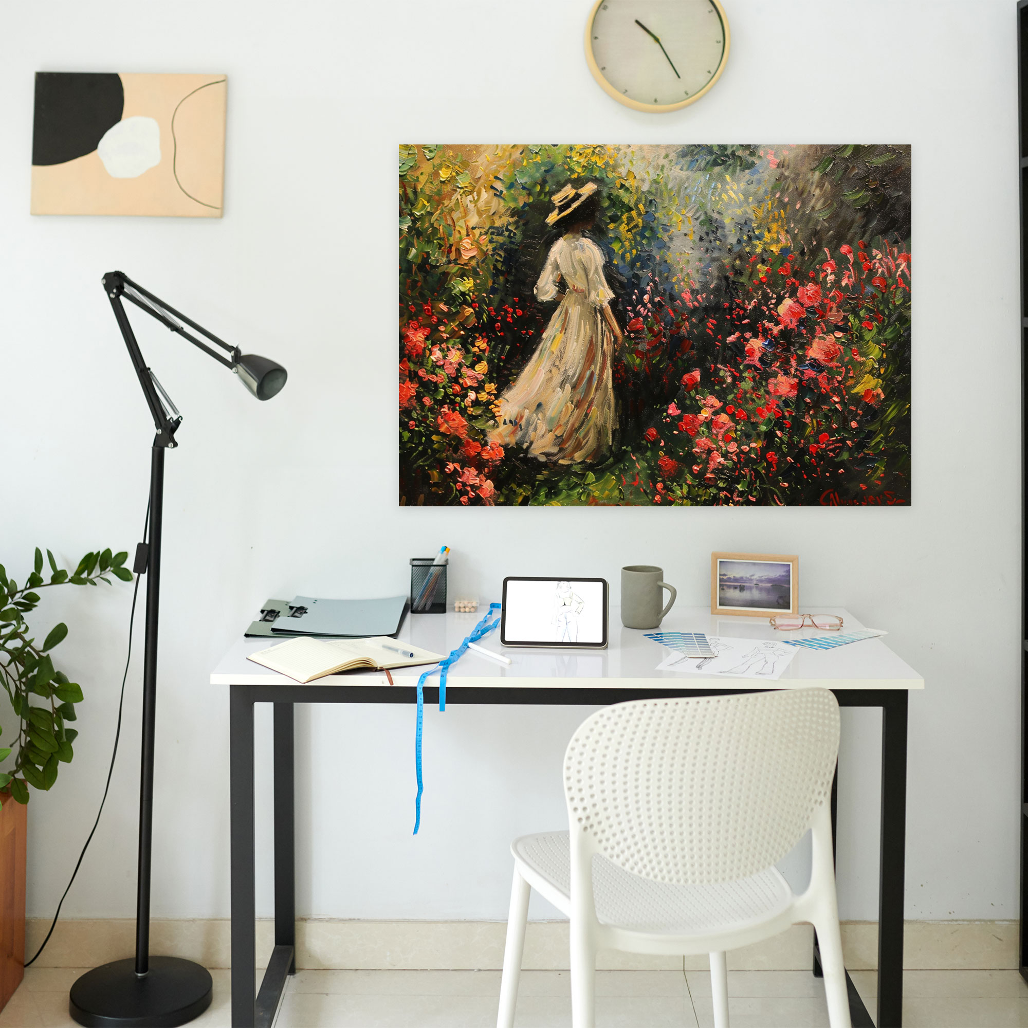 Claude Monet Woman In A Garden Wall Decoration - Claude Monet, Home Decoration, Canvas, Claude Monet