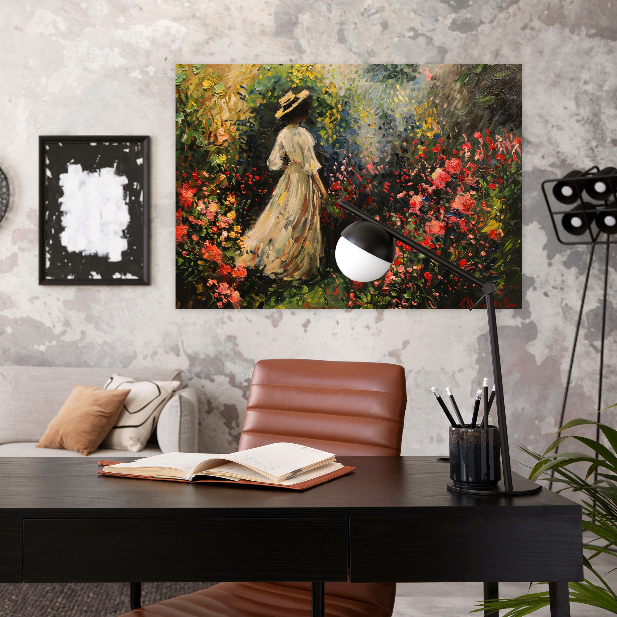 Claude Monet Woman In A Garden Wall Decoration - Claude Monet, Home Decoration, Canvas, Claude Monet