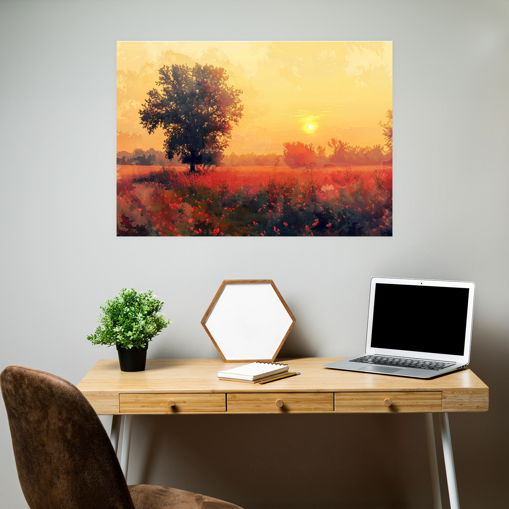 Sunrise Field Claude Monet Canvas Print - Claude Monet, Canvas Wall Art, Wall Art, Canvas Print