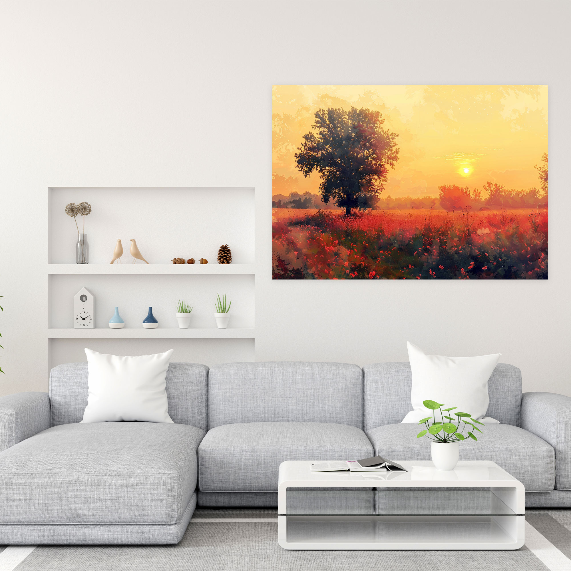 Sunrise Field Claude Monet Canvas Print - Claude Monet, Canvas Wall Art, Wall Art, Canvas Print