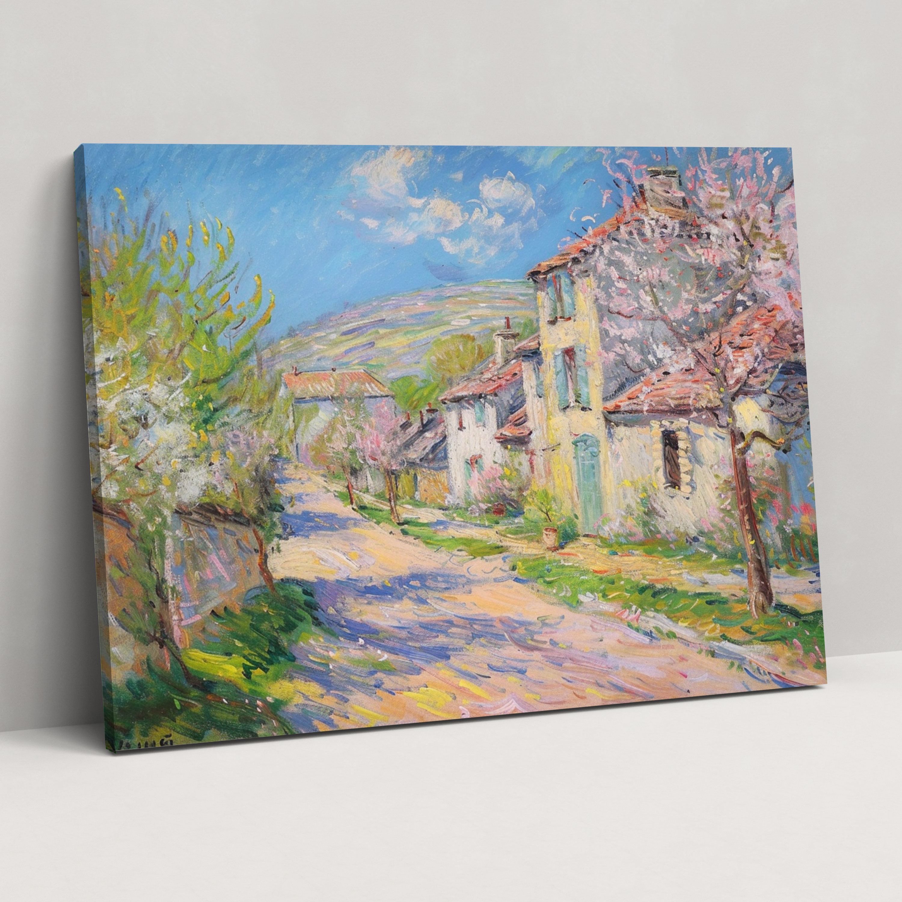 Claude Monet Wall Art - Spring Village Canvas Print - Claude Monet, Canvas Wall Art, Claude Monet, Canvas