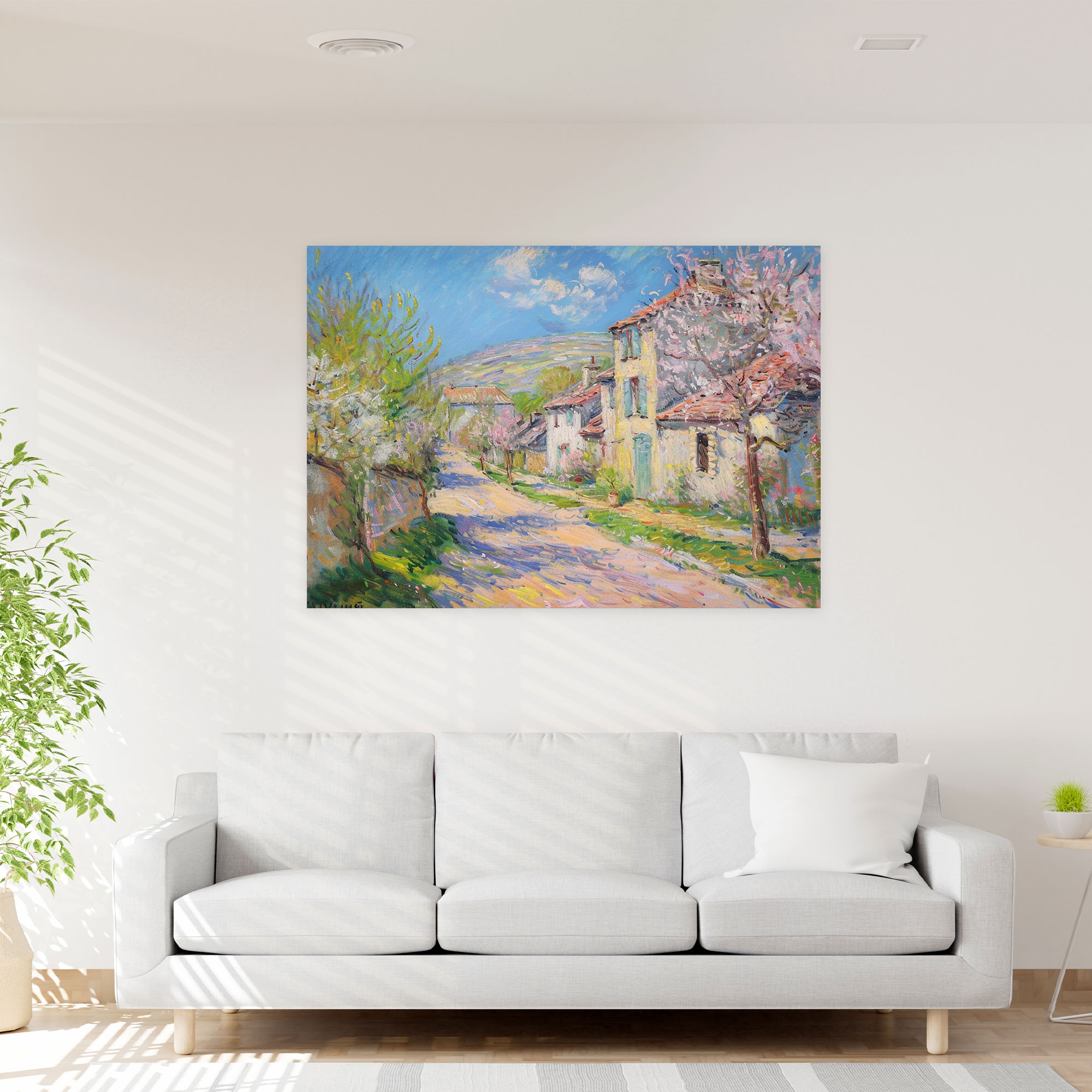 Claude Monet Wall Art - Spring Village Canvas Print - Claude Monet, Canvas Wall Art, Claude Monet, Canvas
