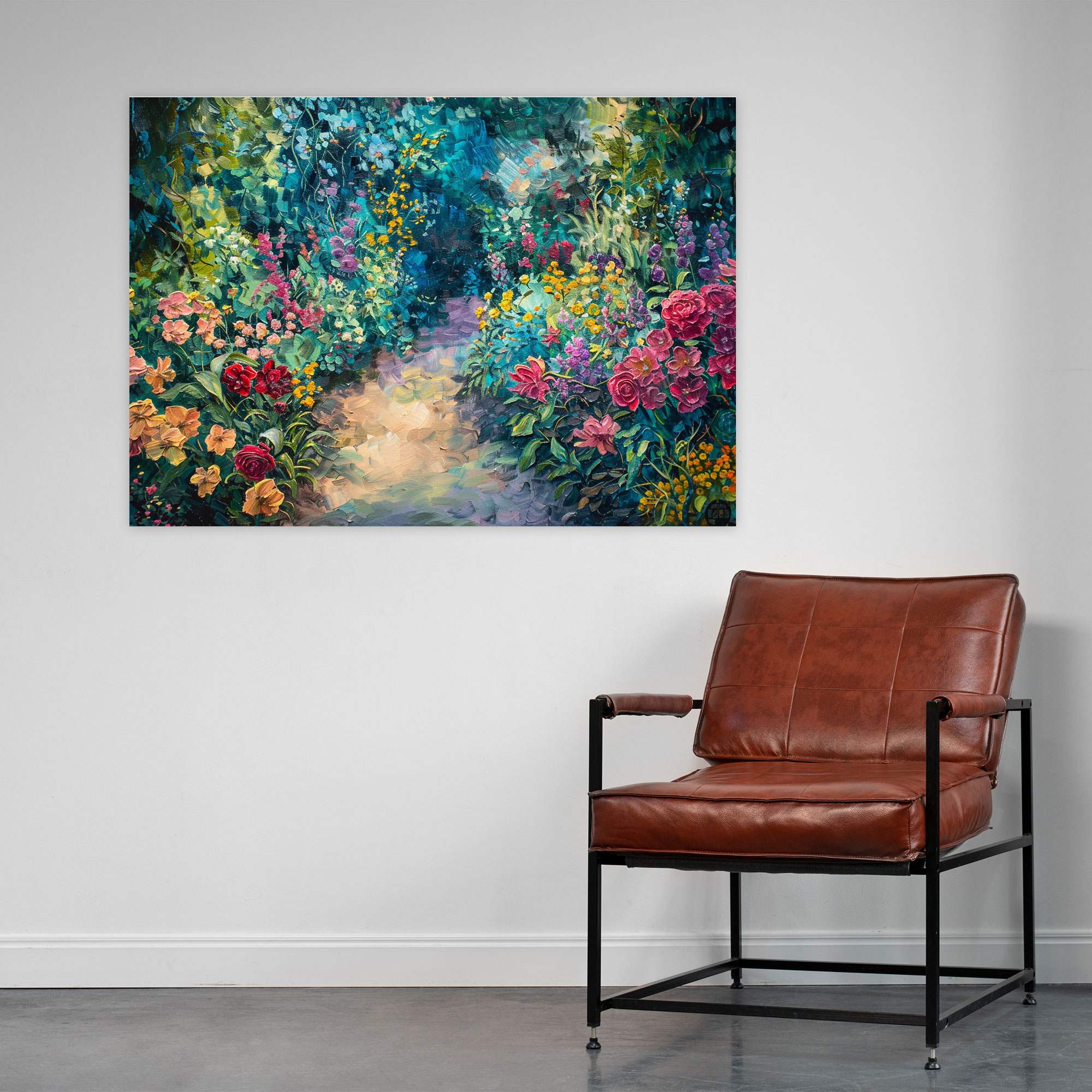 Claude Monet Kanvas Tablo - Canlı Çiçek Bahçesi Duvar Süsü - Ev Dekorasyonu Kanvas Duvar Sanatı