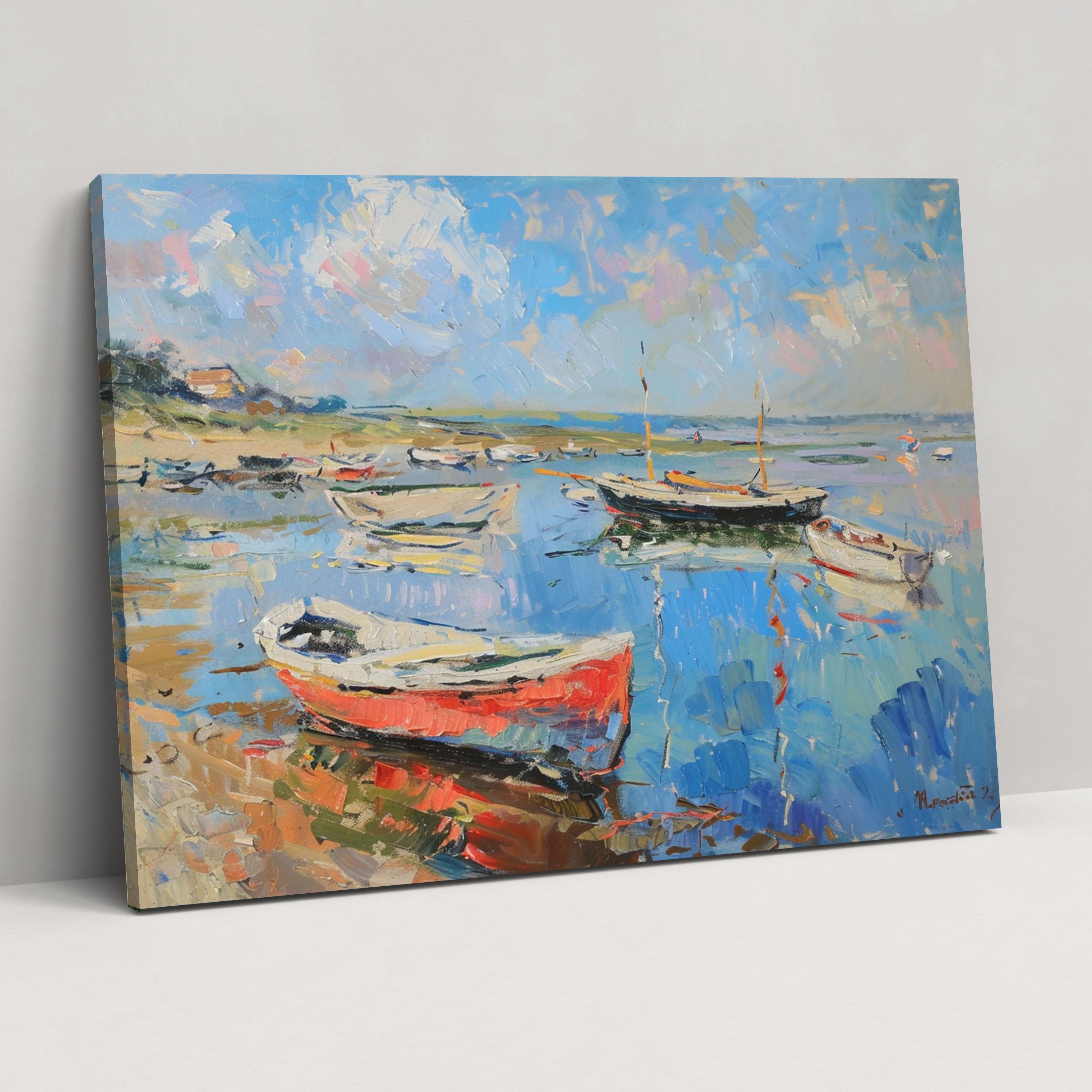 Claude Monet Deniz Tekneleri Kanvas Tablo Dekorasyonu - Ev Dekorasyonu