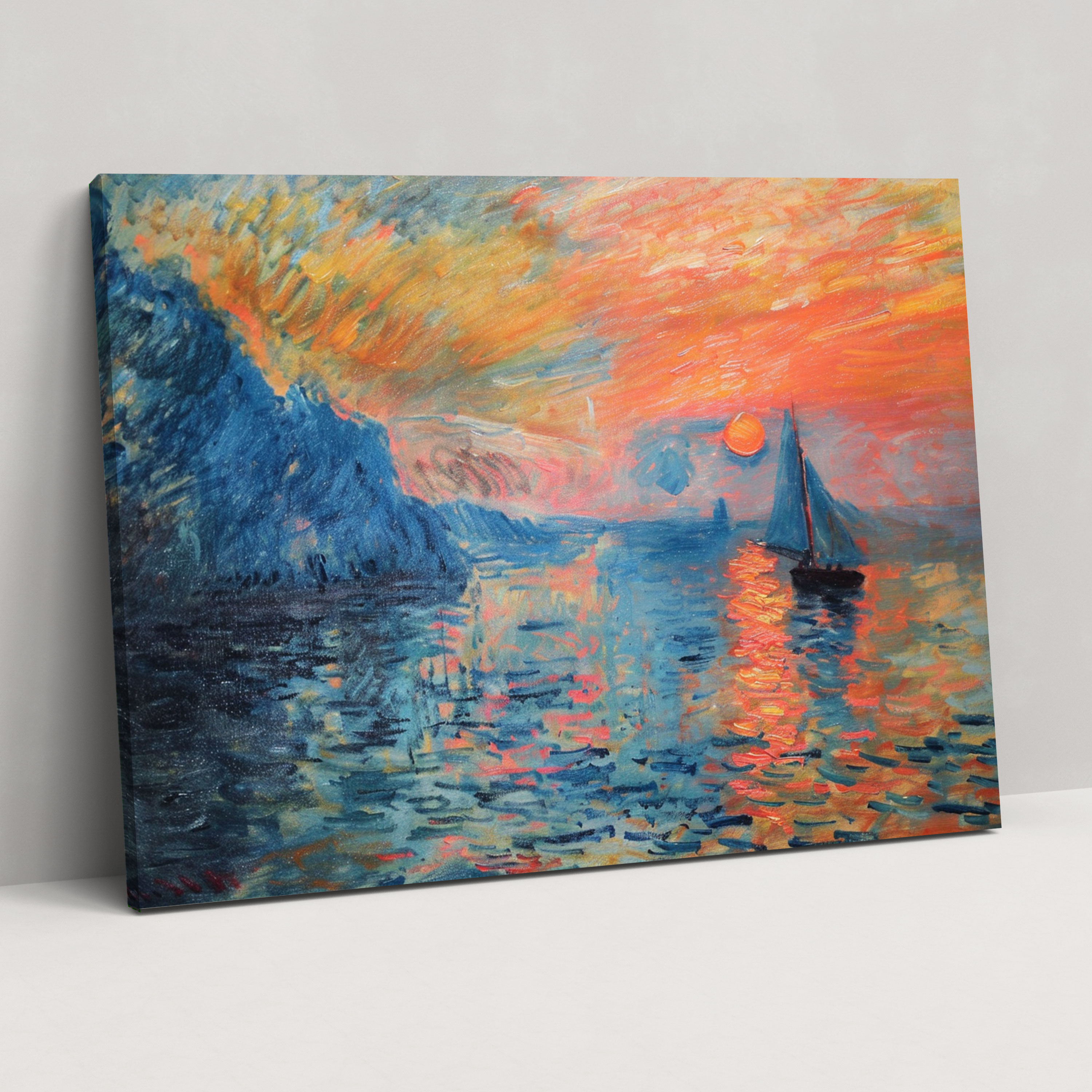 Sunrise Over Sea Canvas Print - Claude Monet, Wall Art, Canvas Wall Art, Home Decoration