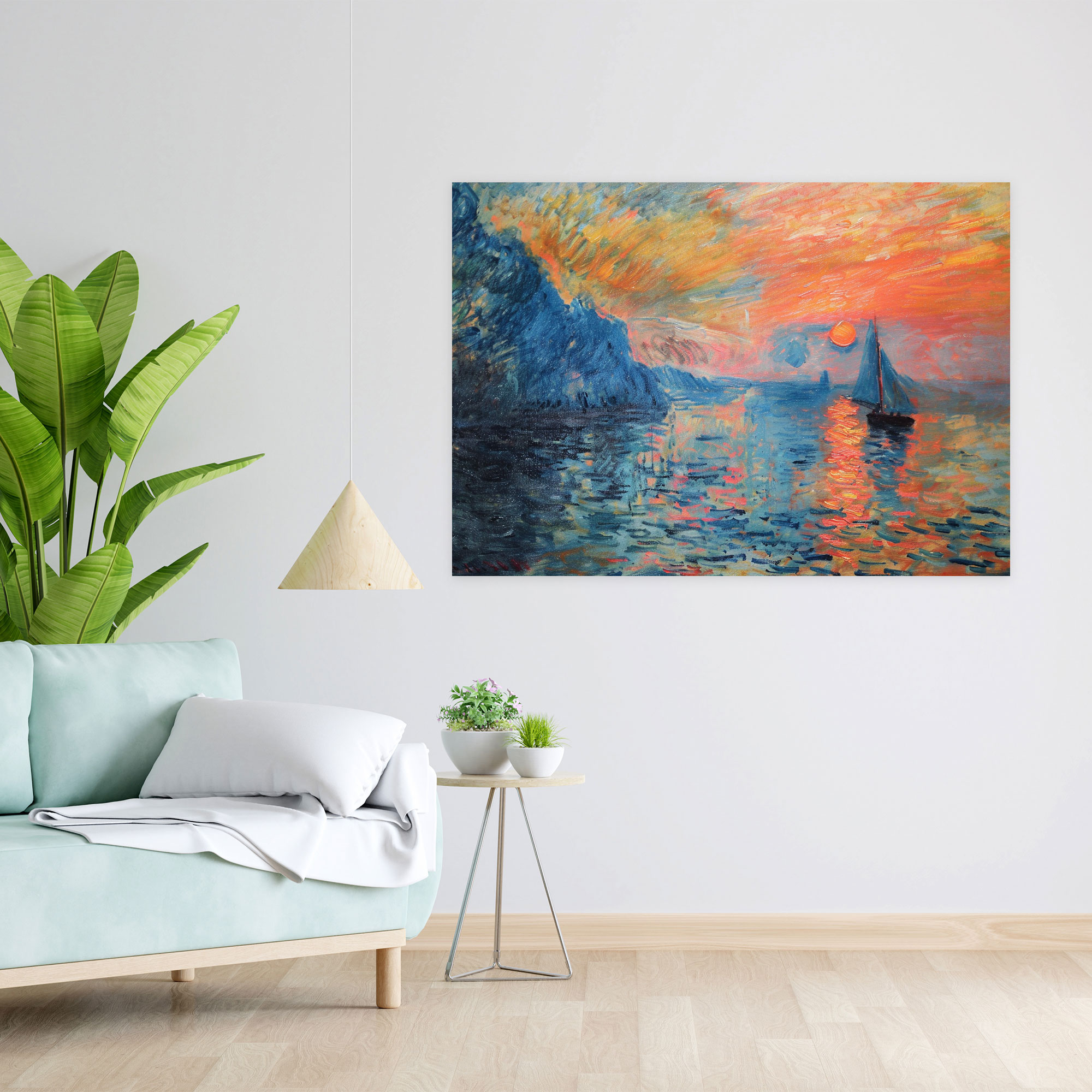 Sunrise Over Sea Canvas Print - Claude Monet, Wall Art, Canvas Wall Art, Home Decoration