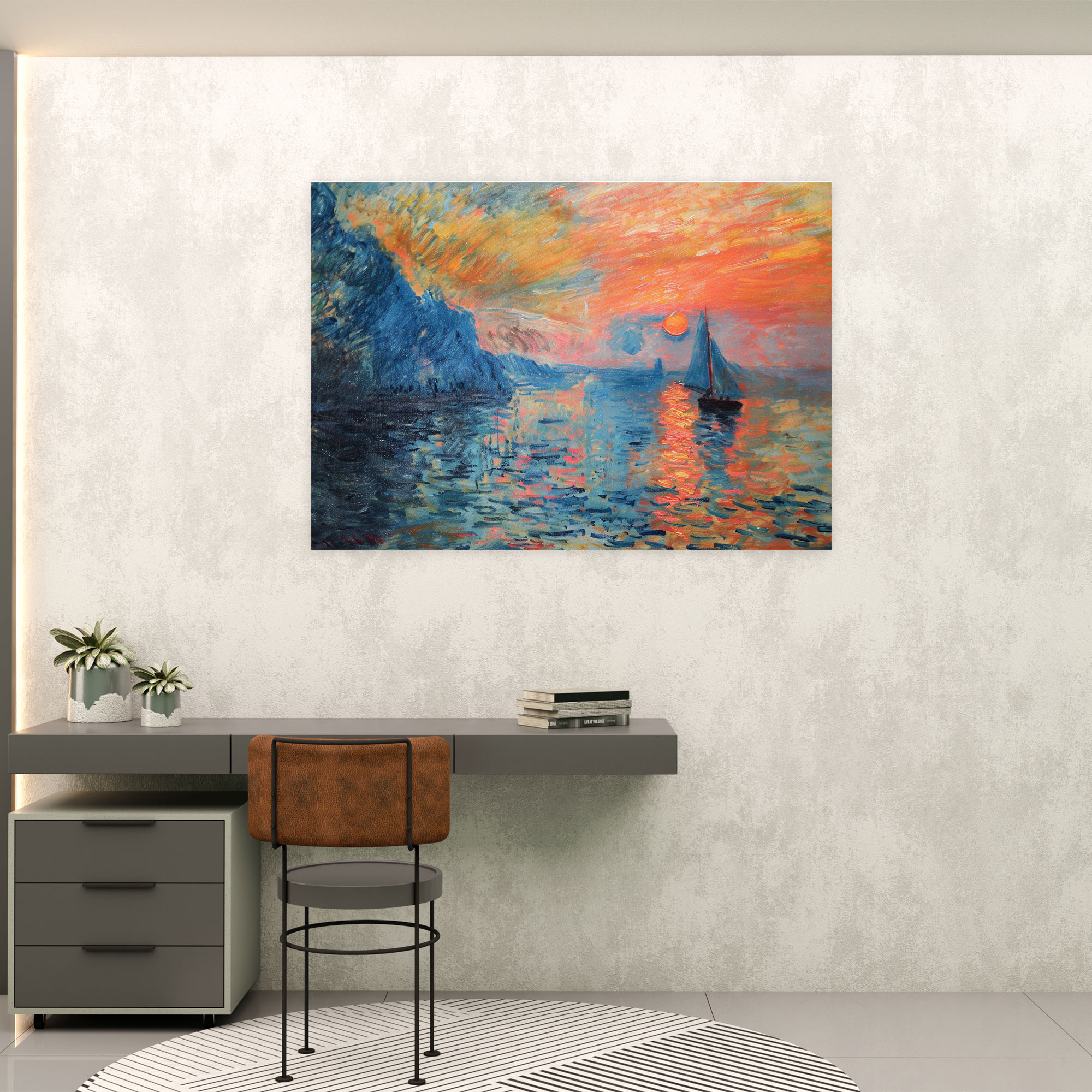 Sunrise Over Sea Canvas Print - Claude Monet, Wall Art, Canvas Wall Art, Home Decoration