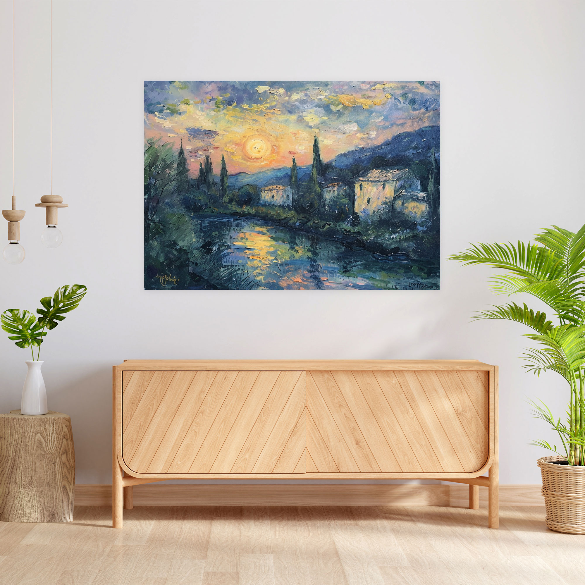 Manzara Köyü Claude Monet Duvar Dekorasyonu - Claude Monet Kanvas Tablo Duvar Sanatı Duvar Dekorasyonu