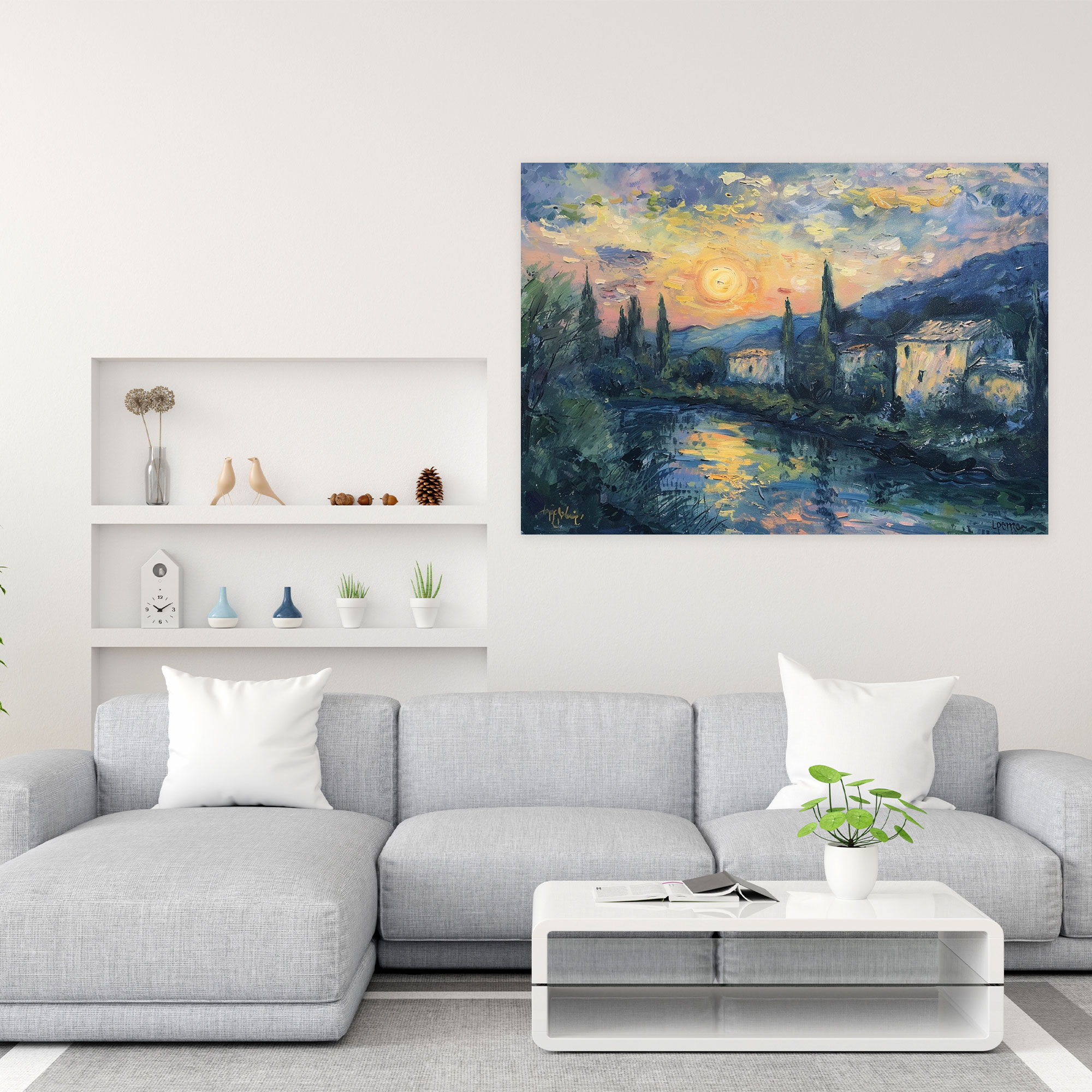 Manzara Köyü Claude Monet Duvar Dekorasyonu - Claude Monet Kanvas Tablo Duvar Sanatı Duvar Dekorasyonu