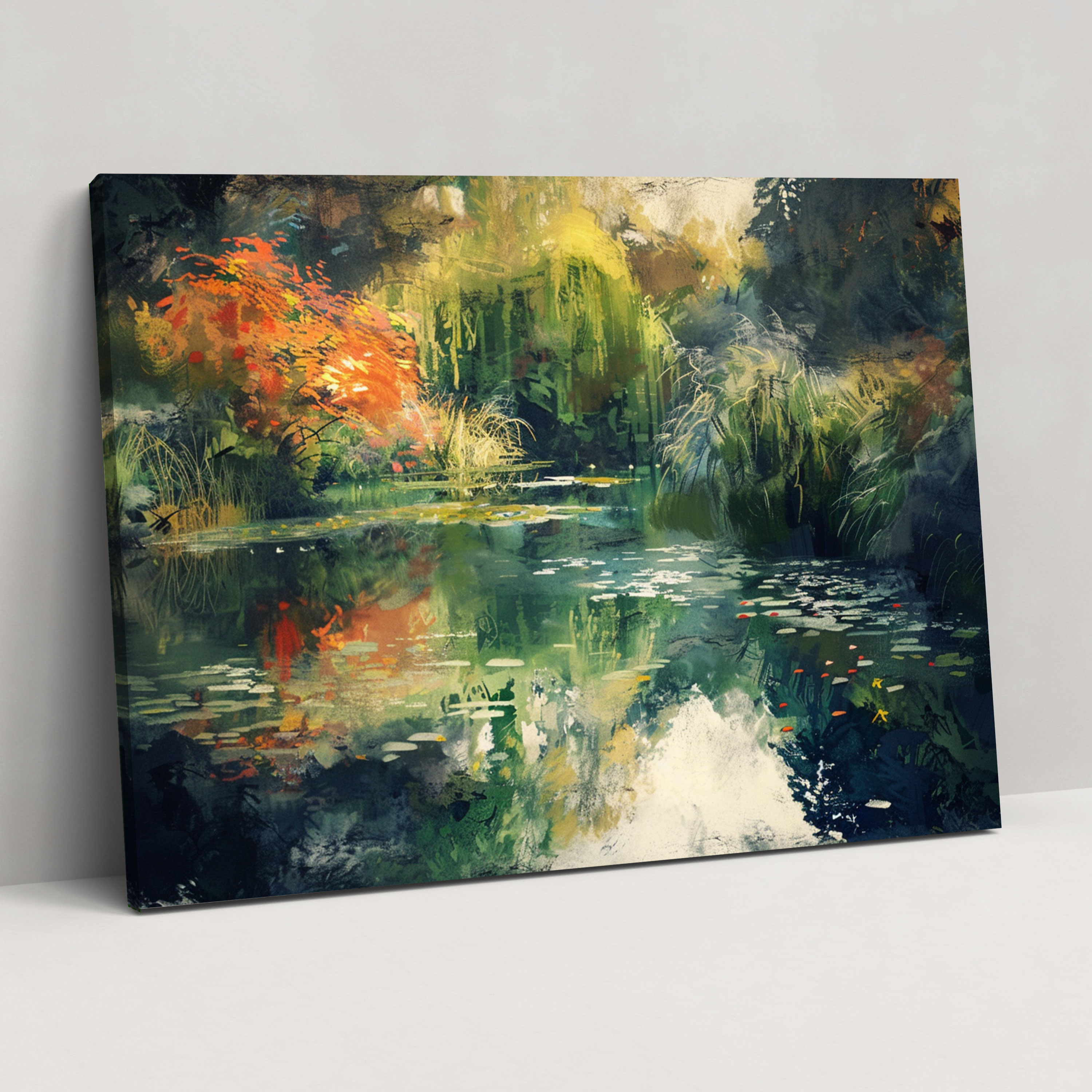 Huzurlu Gölet Claude Monet Duvar Sanatı - Claude Monet Duvar Dekorasyonu Kanvas Tablo
