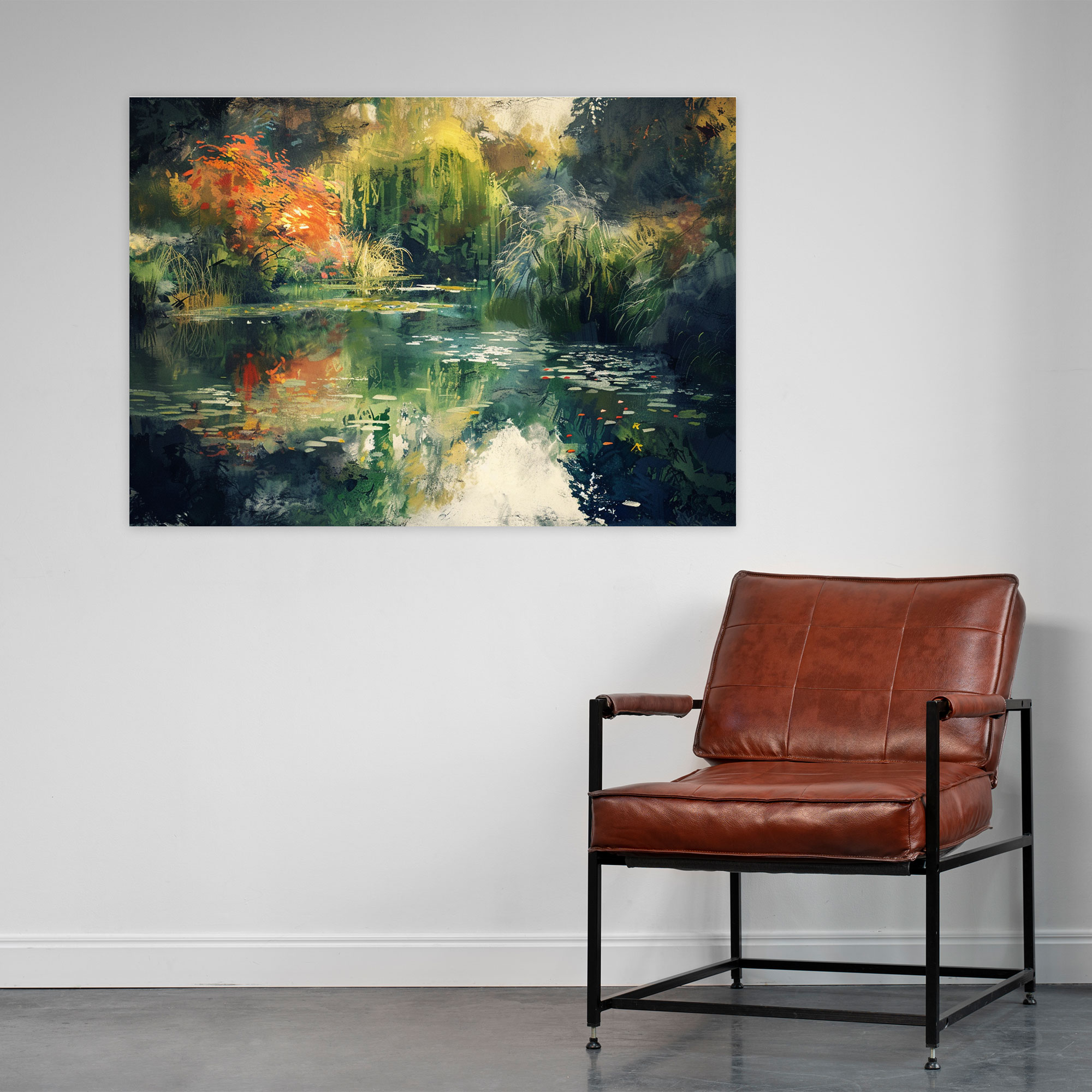 Huzurlu Gölet Claude Monet Duvar Sanatı - Claude Monet Duvar Dekorasyonu Kanvas Tablo