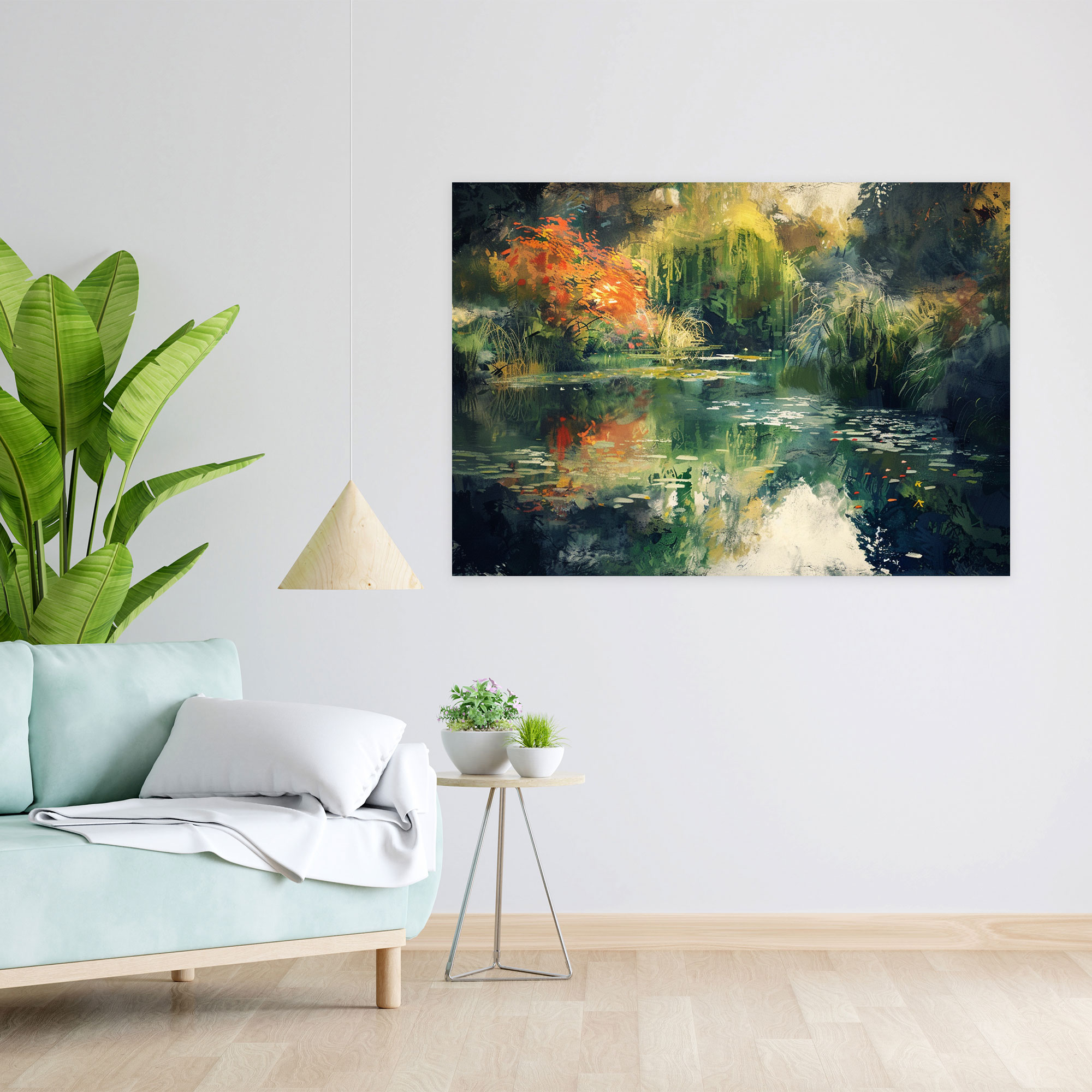 Huzurlu Gölet Claude Monet Duvar Sanatı - Claude Monet Duvar Dekorasyonu Kanvas Tablo