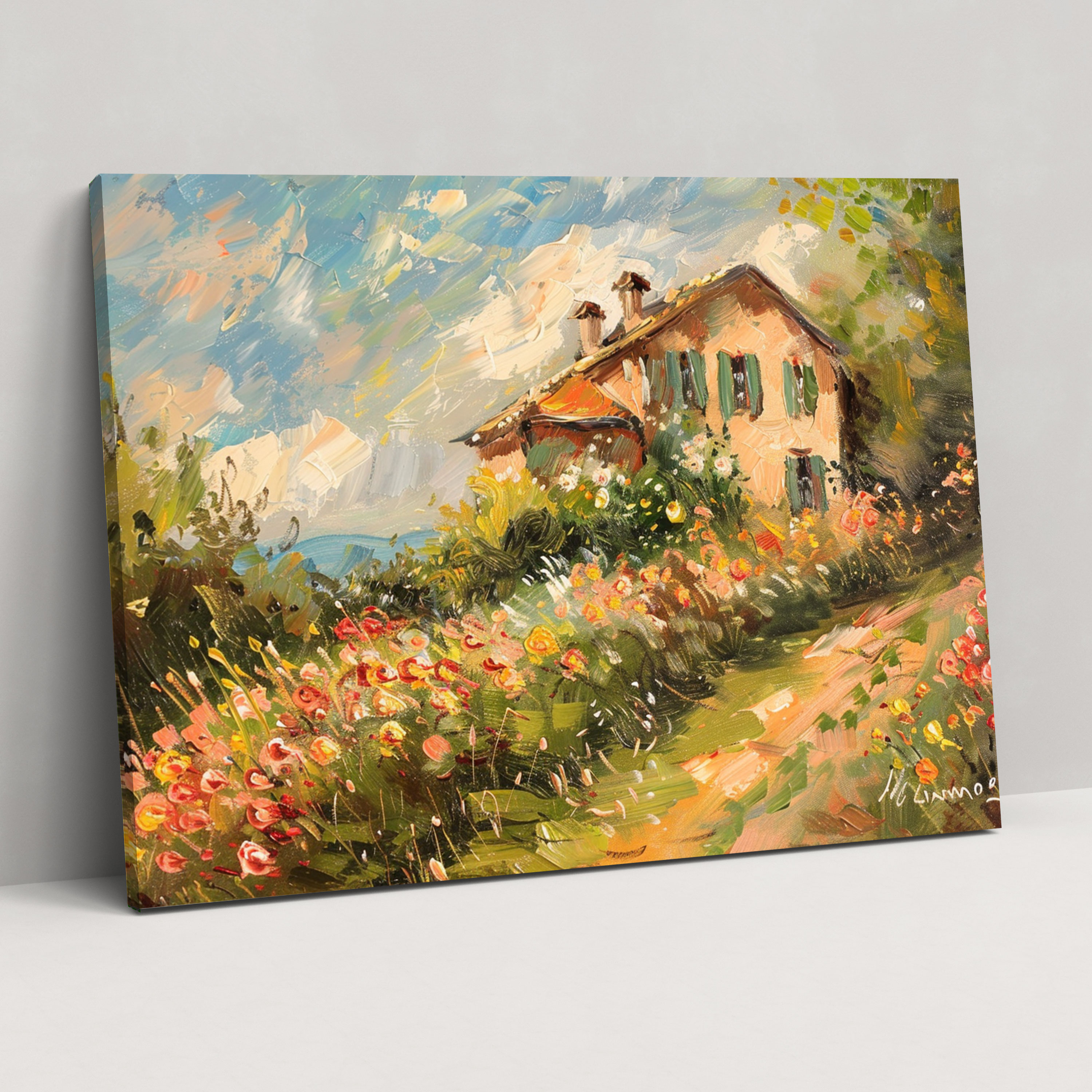 Farmhouse Blooms Claude Monet Canvas Print - Claude Monet, Canvas Print, Claude Monet, Wall Decoration