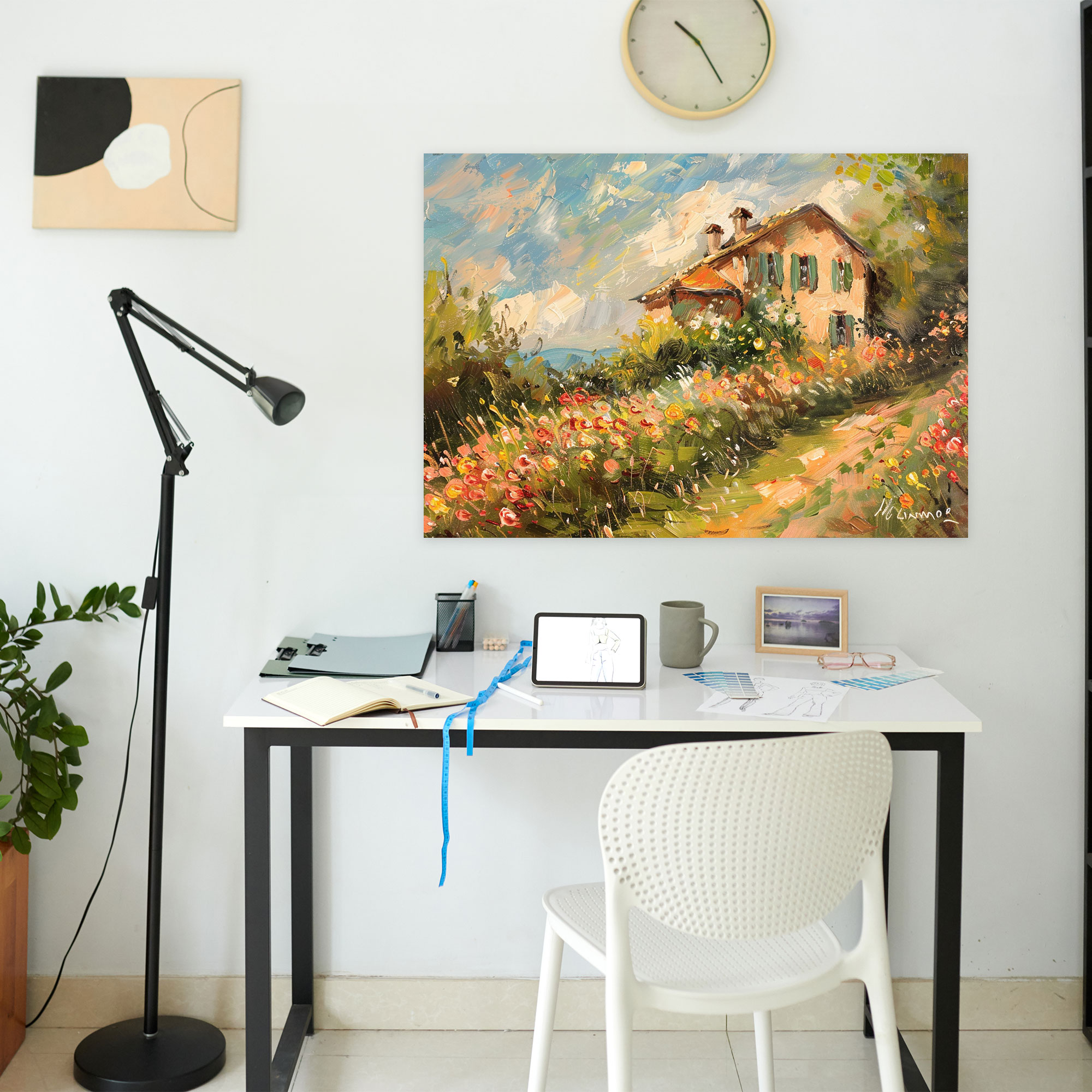 Farmhouse Blooms Claude Monet Canvas Print - Claude Monet, Canvas Print, Claude Monet, Wall Decoration
