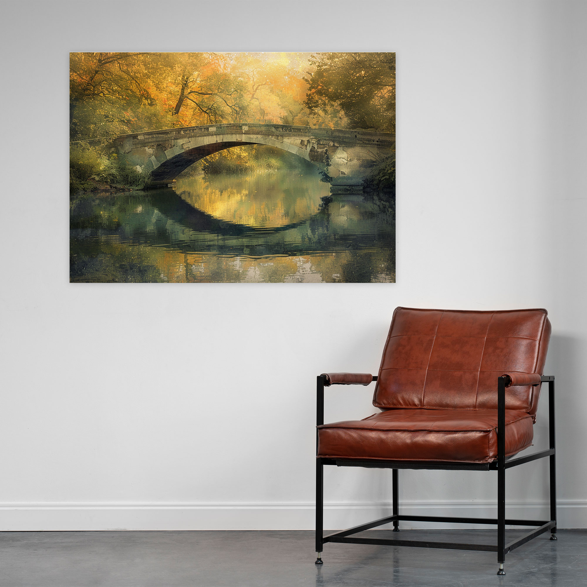 Calm River Bridge Claude Monet Wall Decoration - Claude Monet, Wall Decoration, Home Decoration, Canvas Wall Art