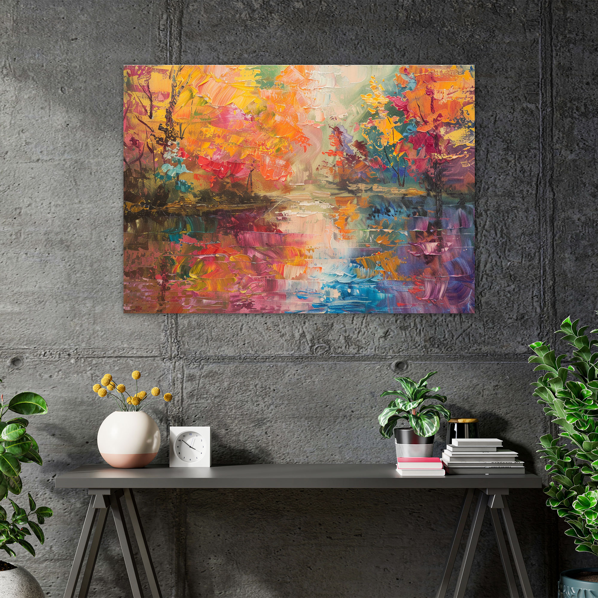 Renkli Claude Monet Manzara Duvar Dekorasyonu - Claude Monet Duvar Dekorasyonu Kanvas Tablo Sanatı Ev Dekorasyonu