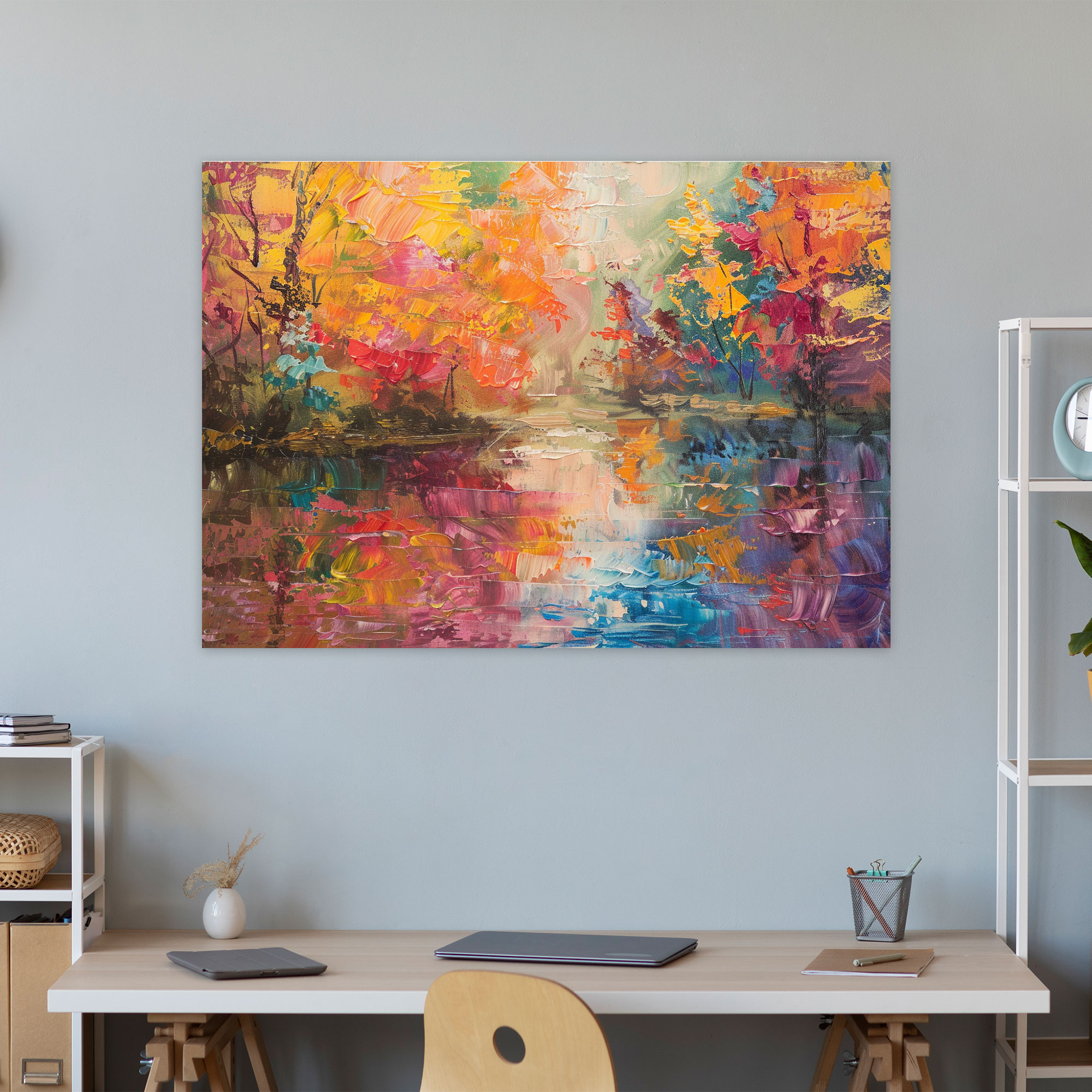 Renkli Claude Monet Manzara Duvar Dekorasyonu - Claude Monet Duvar Dekorasyonu Kanvas Tablo Sanatı Ev Dekorasyonu