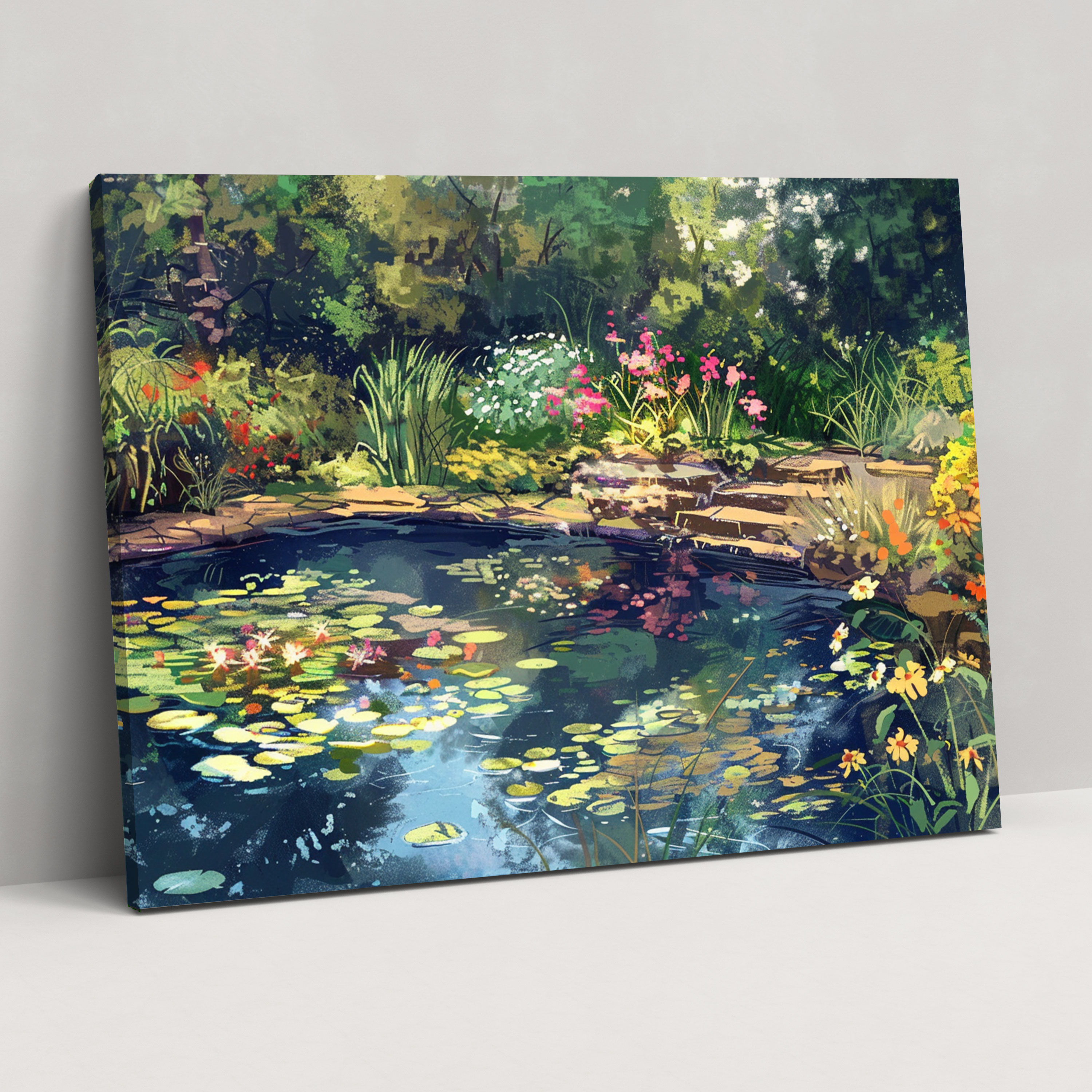 Impressionist Claude Monet Garden Scene Wall Art - Claude Monet, Wall Art, Wall Decoration, Home Decoration