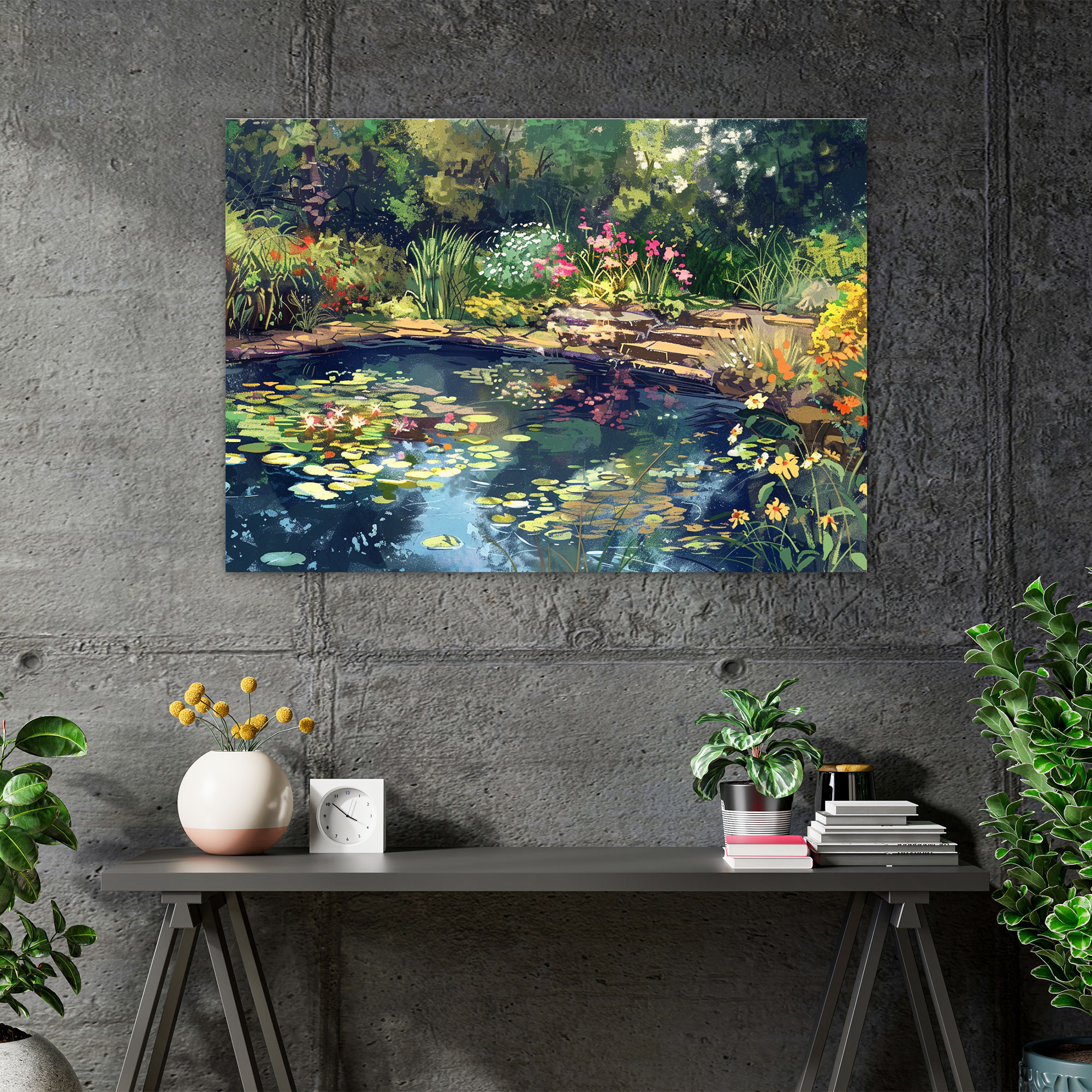 Impressionist Claude Monet Garden Scene Wall Art - Claude Monet, Wall Art, Wall Decoration, Home Decoration