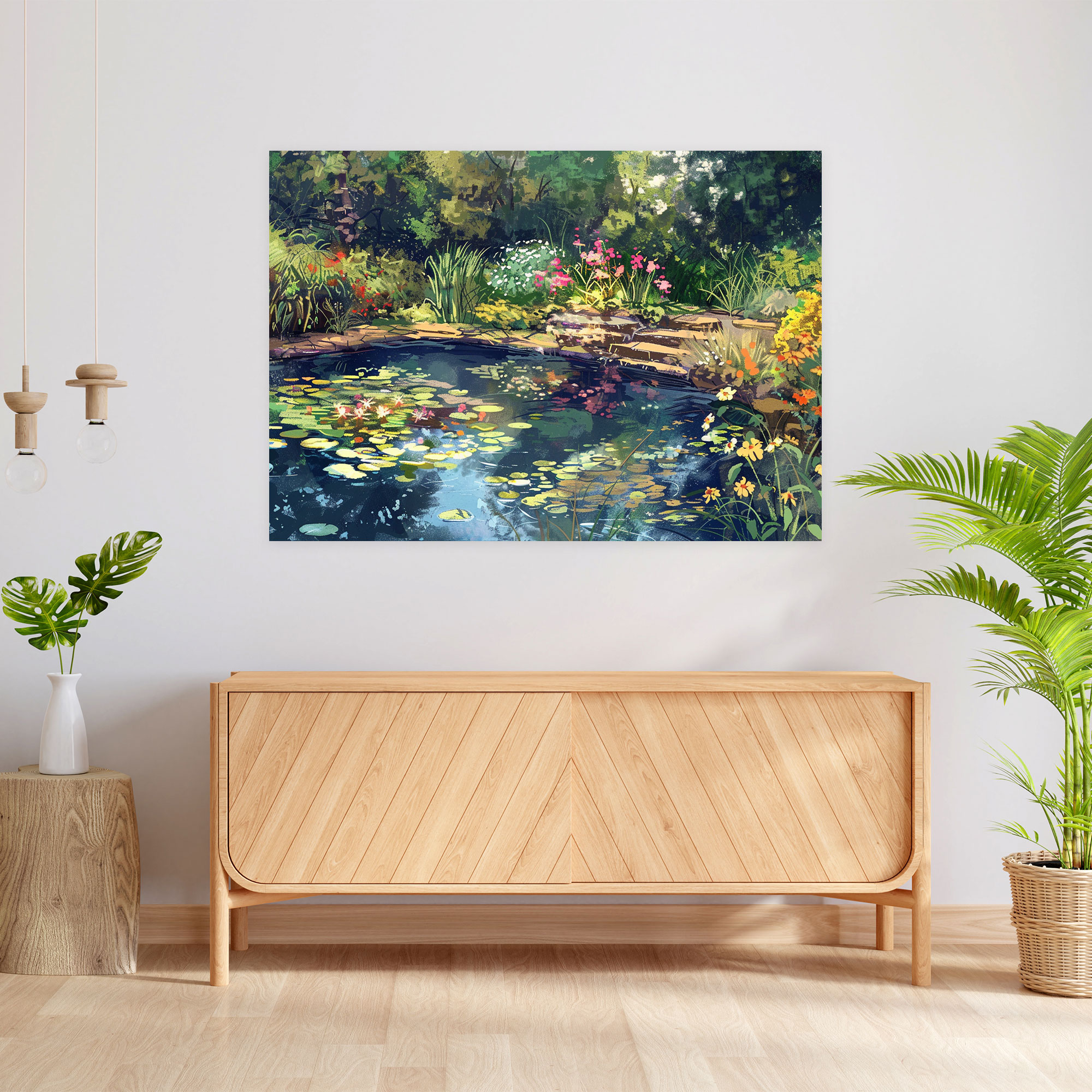Impressionist Claude Monet Garden Scene Wall Art - Claude Monet, Wall Art, Wall Decoration, Home Decoration