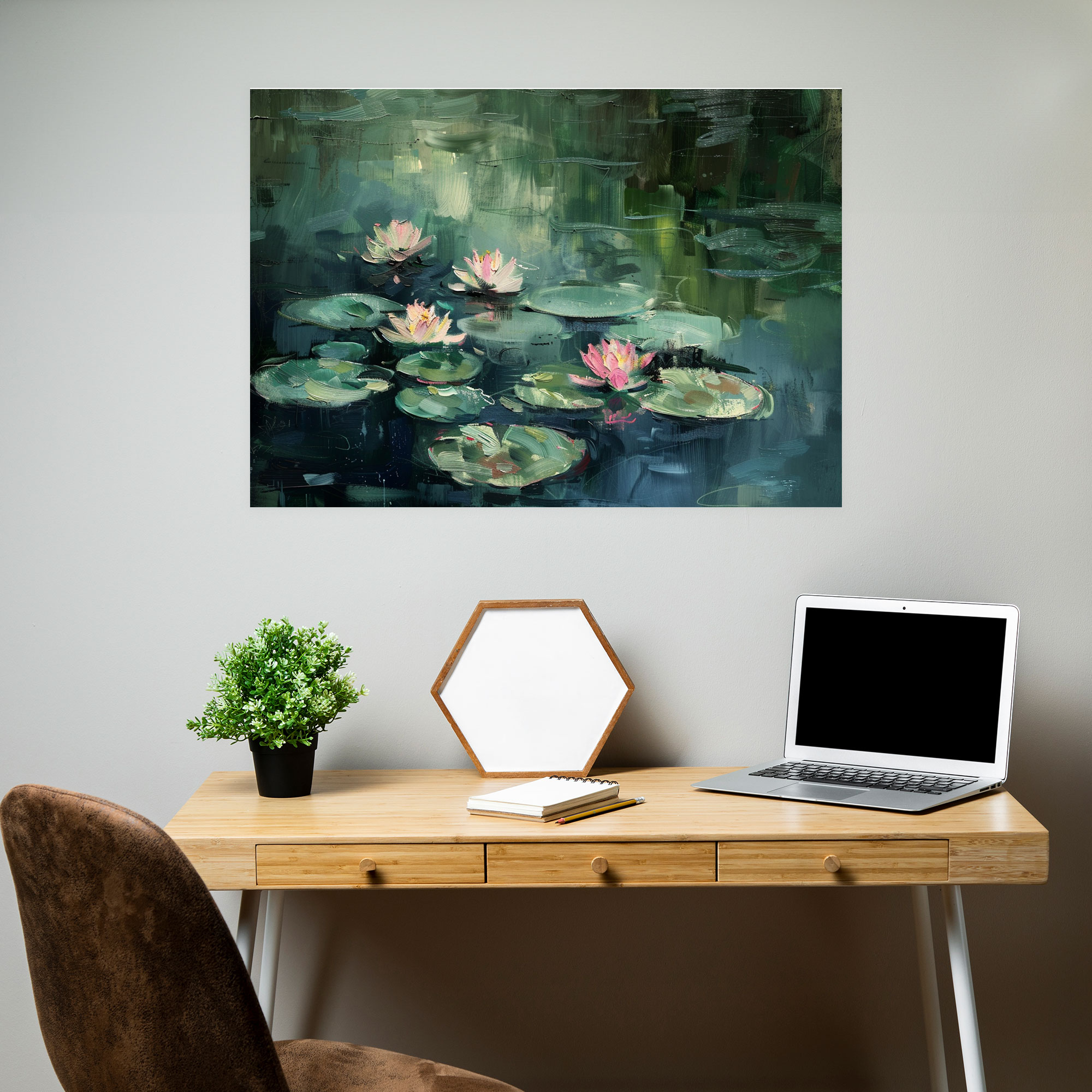 Monet'in Nilüferler Göleti Kanvas Tablo Baskısı - Claude Monet Kanvas Duvar Sanatı Ev Dekorasyonu