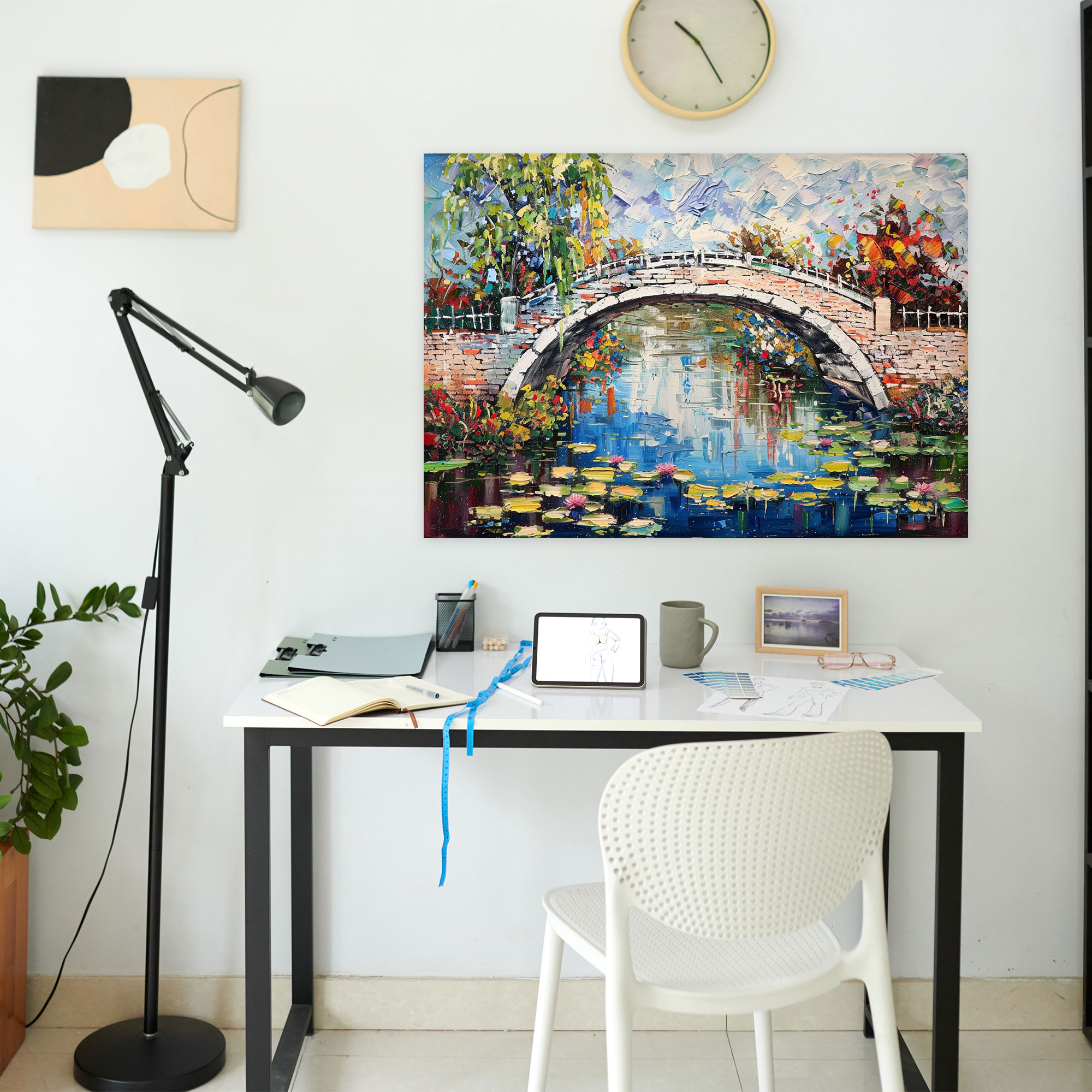 Impressionist Claude Monet Bridge Scene Wall Decoration - Claude Monet, Canvas, Home Decoration, Canvas Wall Art